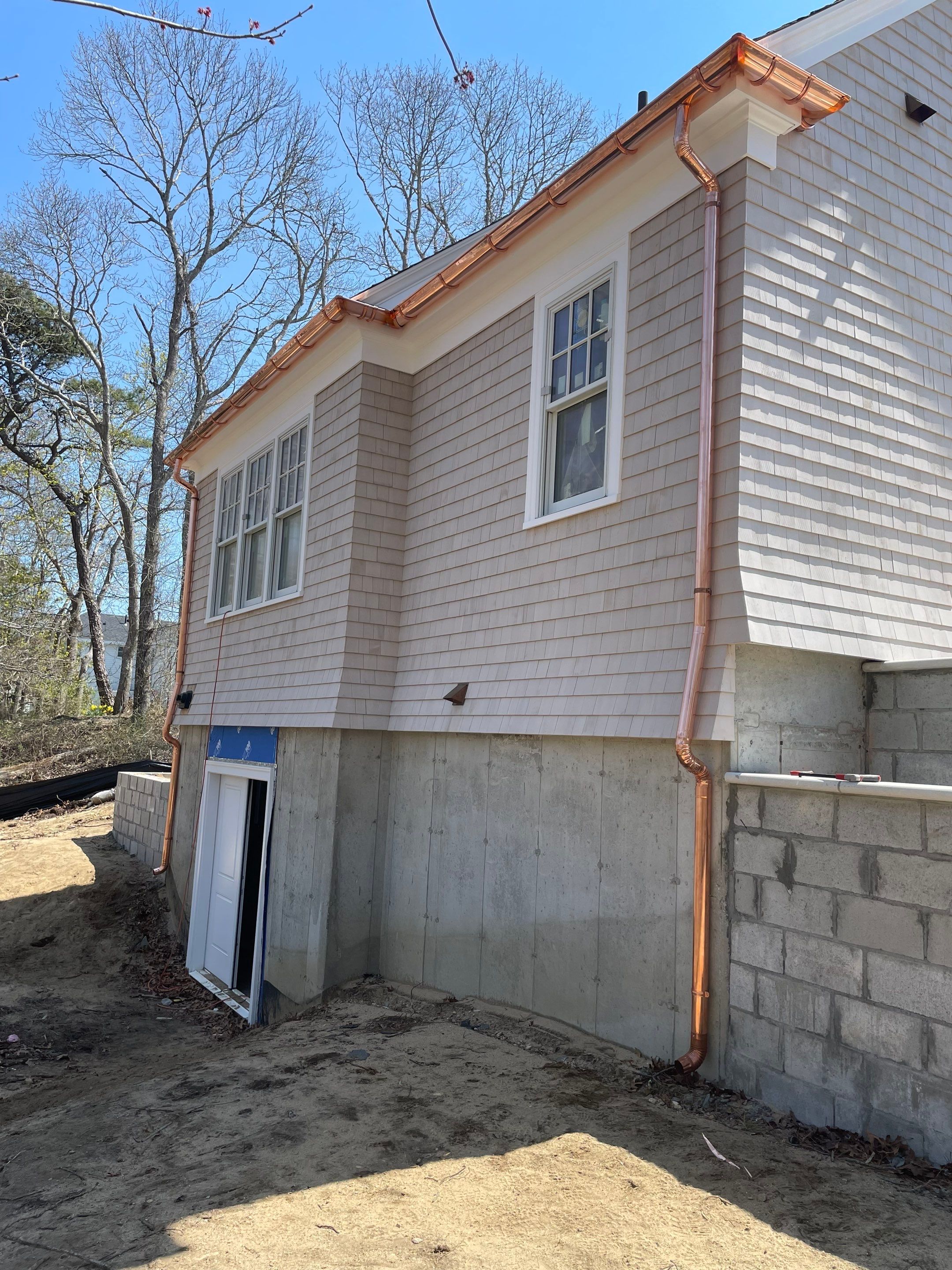 Gutter Installation using 6" Half Round Copper Gutter in Hyannis, MA by Gutter Pro Enterprises