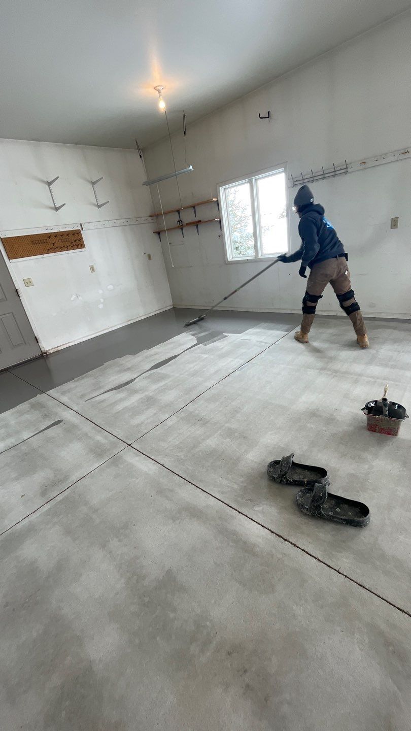 Garage using Slate Stone by Select Painting, Coatings & Garage Cabinets