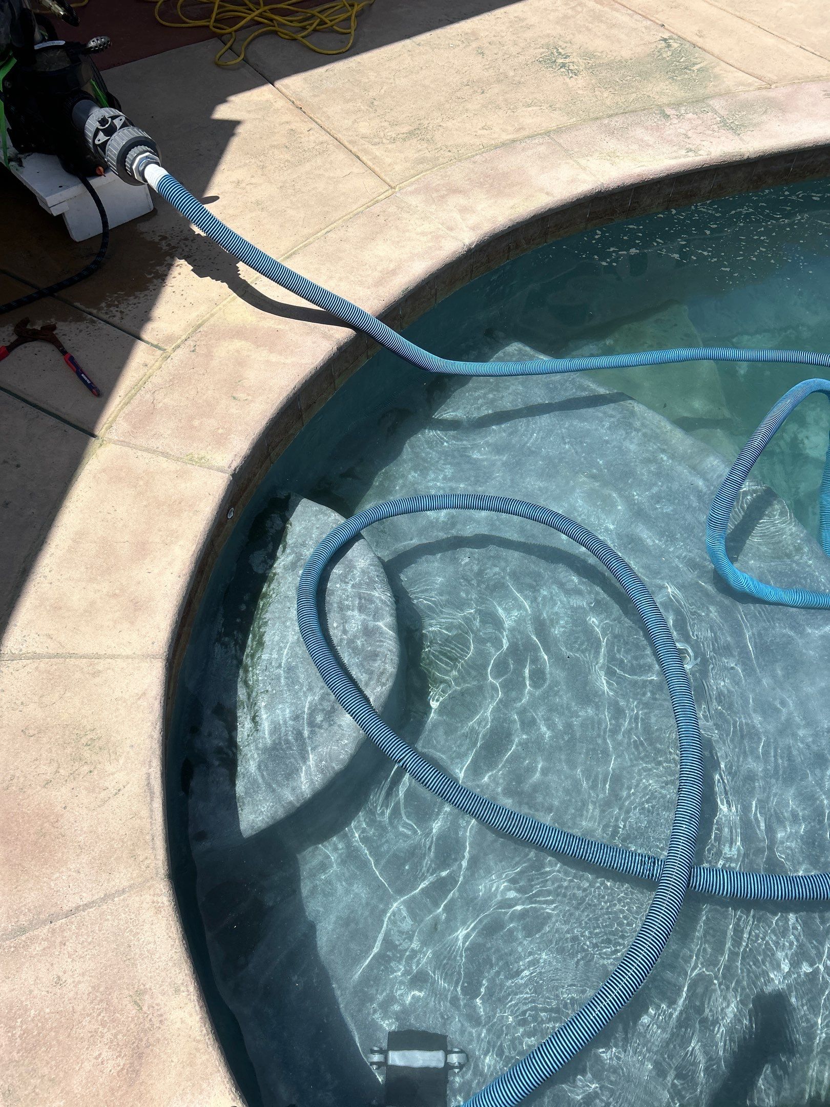 Sandblast & Staining Pool Deck In by La Power Washing Inc