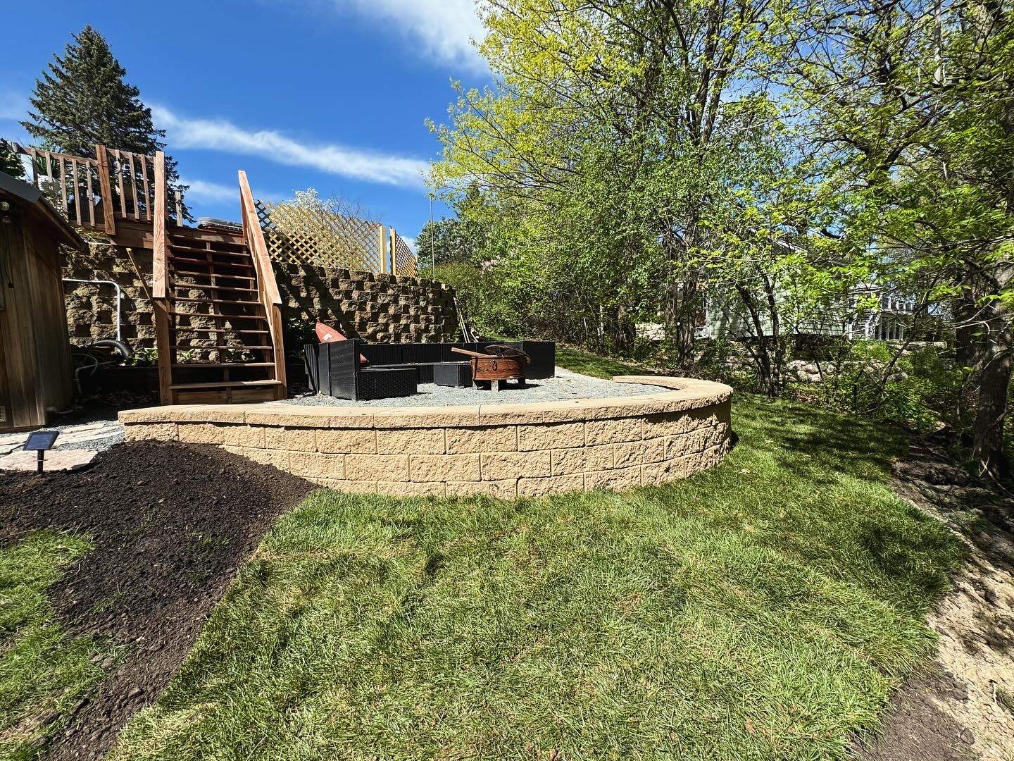 Grade Correction & Retaining Wall by Sota landscaping