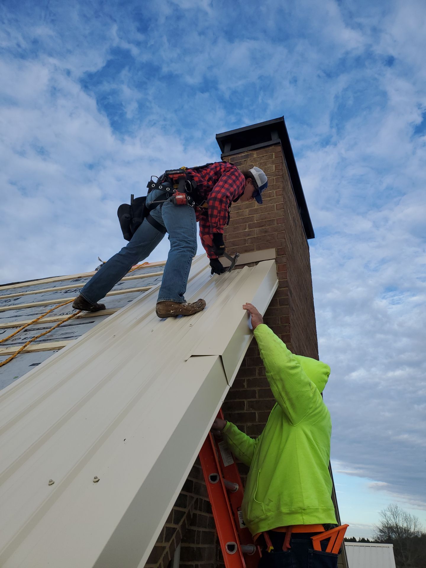 Residential Metal Roof Replacement using Reed's Metals: 26 GA. Colored Residential Metal Panels (Ivory) by Hostetler Roofing