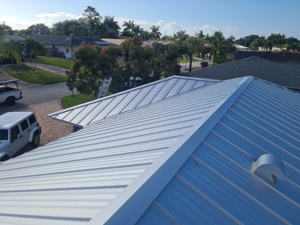 Residential Roofing Installation using 1" Nail strip metal roof by BLUES BROTHERS ROOFING