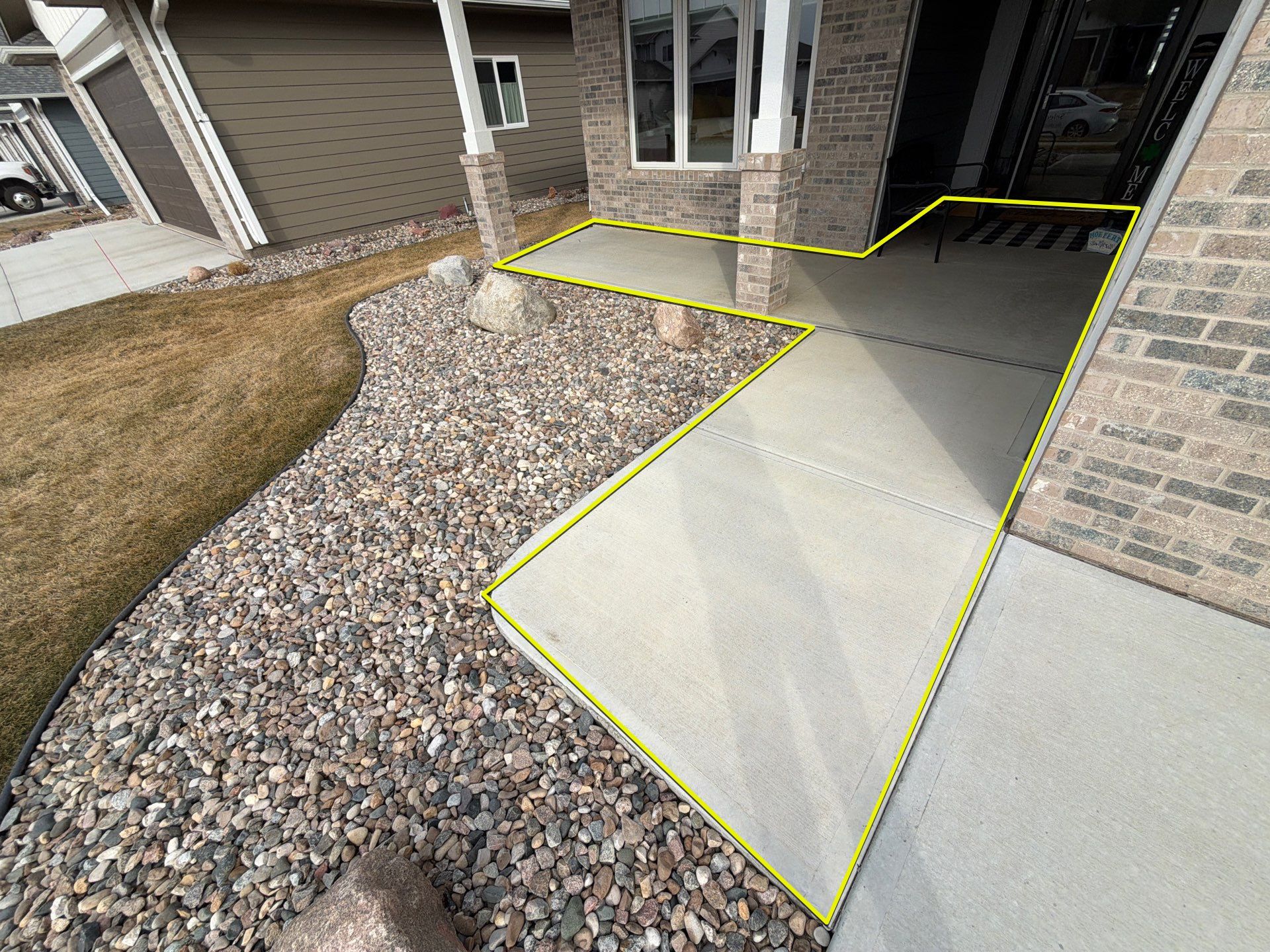 Decorative Flake Concrete Coating for Sioux Falls Porch and Patio by Select Painting, Coatings & Garage Cabinets
