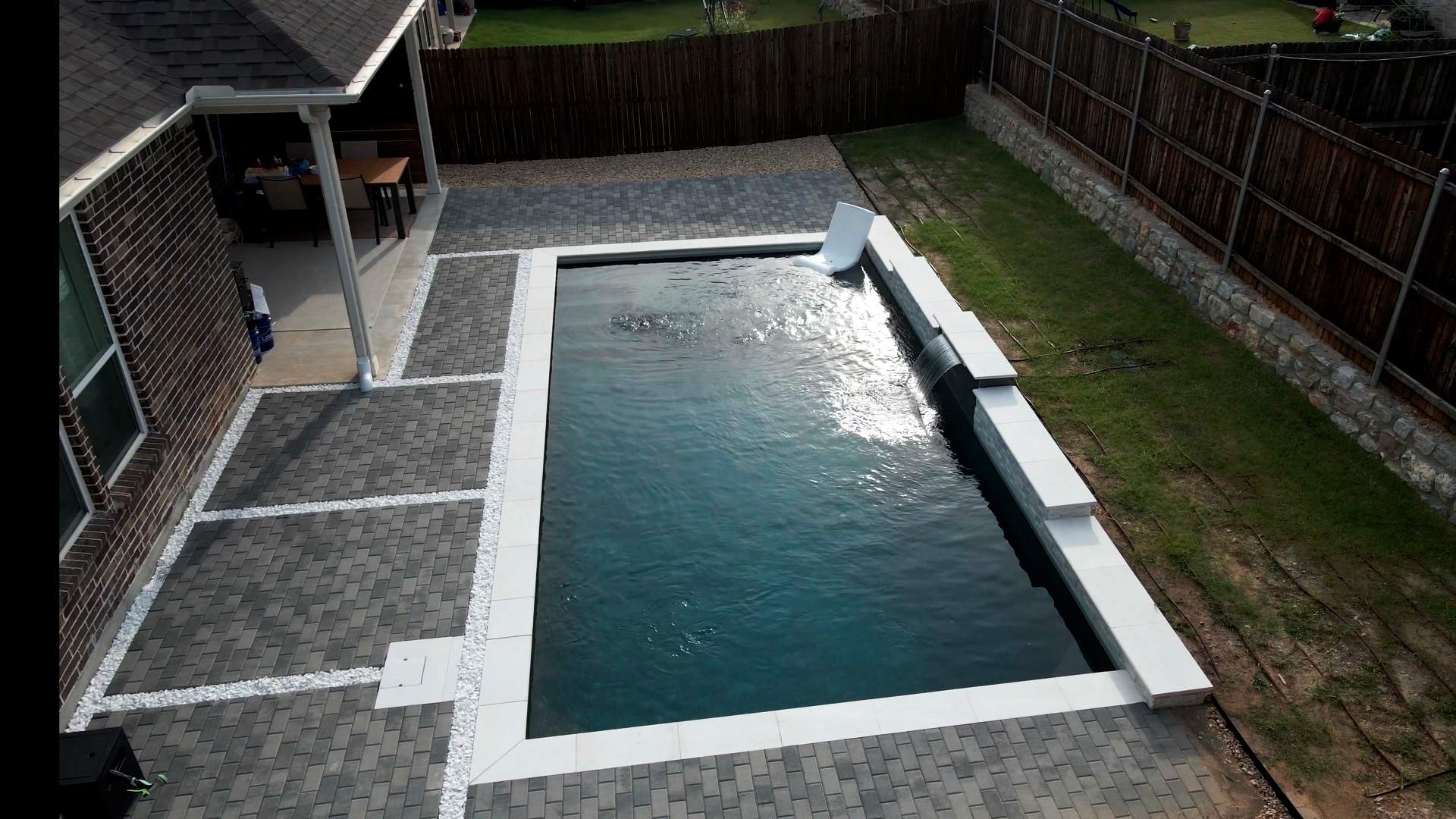 Geometric Pool with Pavers by Pinnacle Pools and Spas - DFW