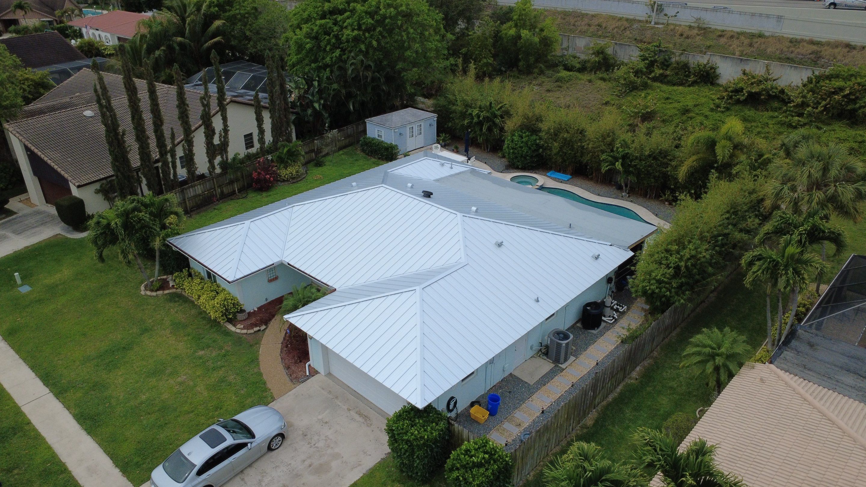 Residential Roofing Installation using 1" Nail strip metal roof by BLUES BROTHERS ROOFING
