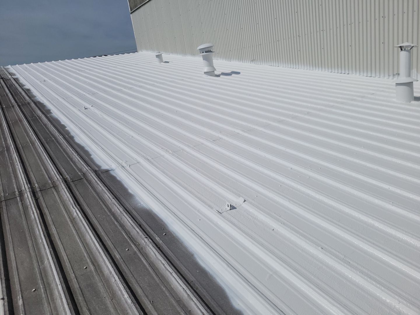 Commercial Metal Restoration System using Aldocoat Coatings by Hostetler Roofing