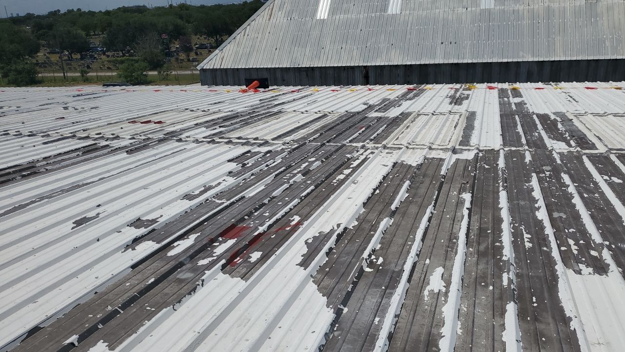 Commercial Roofing Installation using GAF 10 Year Acrylic System by Lighthouse Roofing