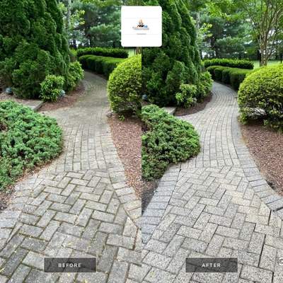 Concrete Pool Deck and Stone Paver Patio Cleaning in Glenelg