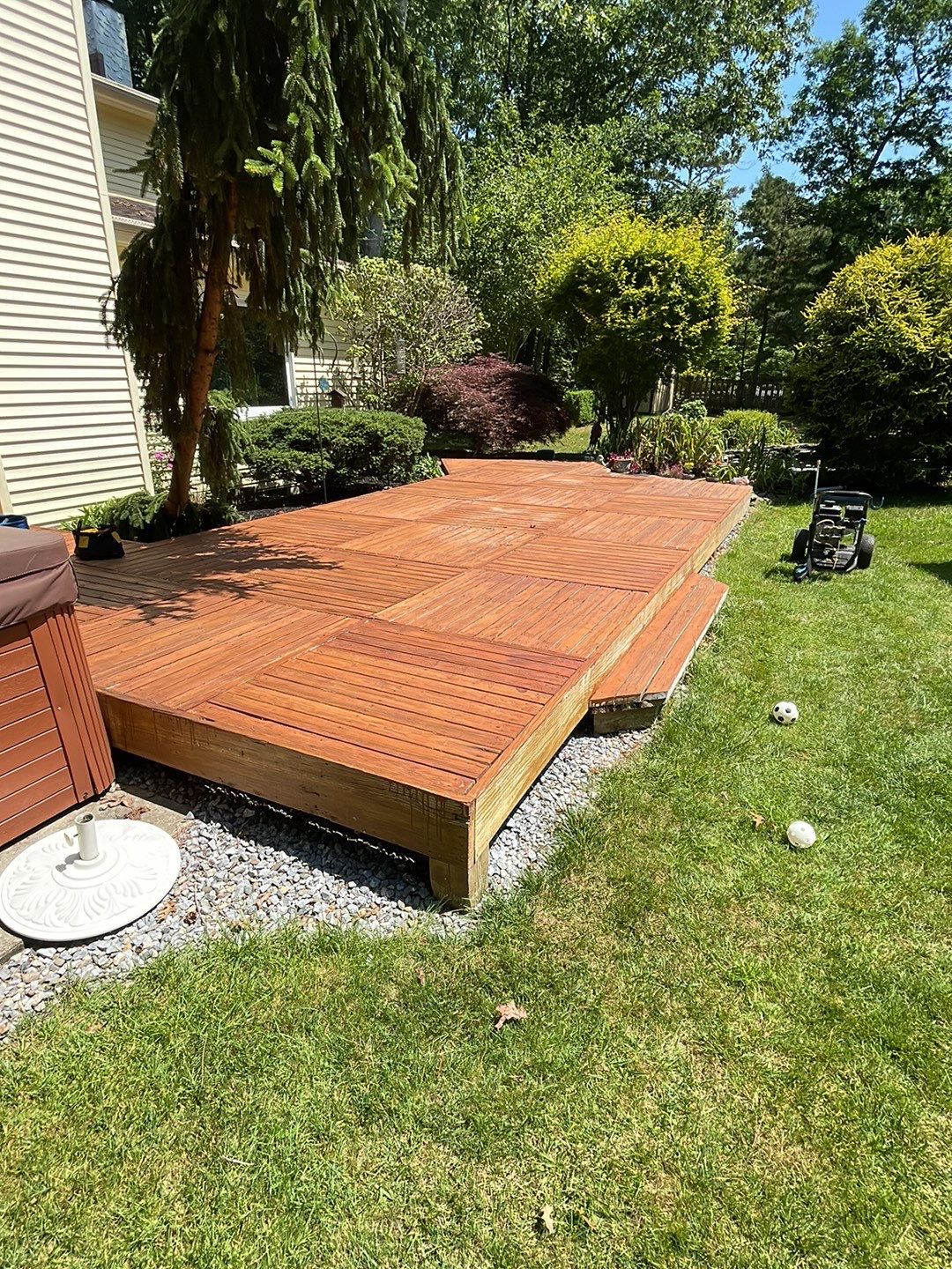 Deck Refinishing Using Powerwasher by A1 NERDY HOMES LLC