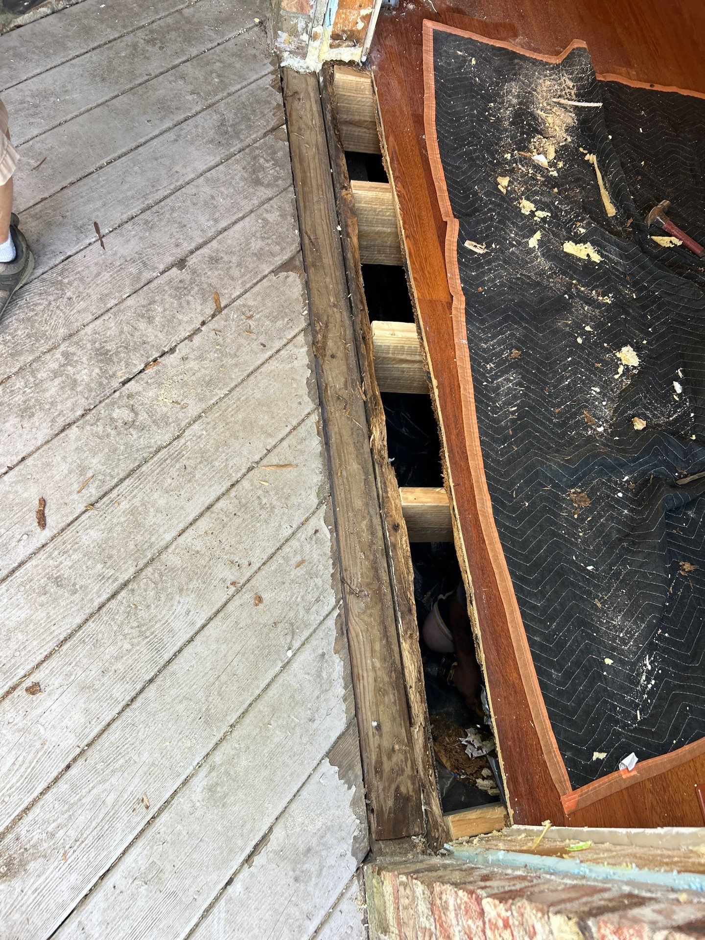 Black Sliding Patio Door Installation in New Palestine by Merrifield Exteriors, LLC