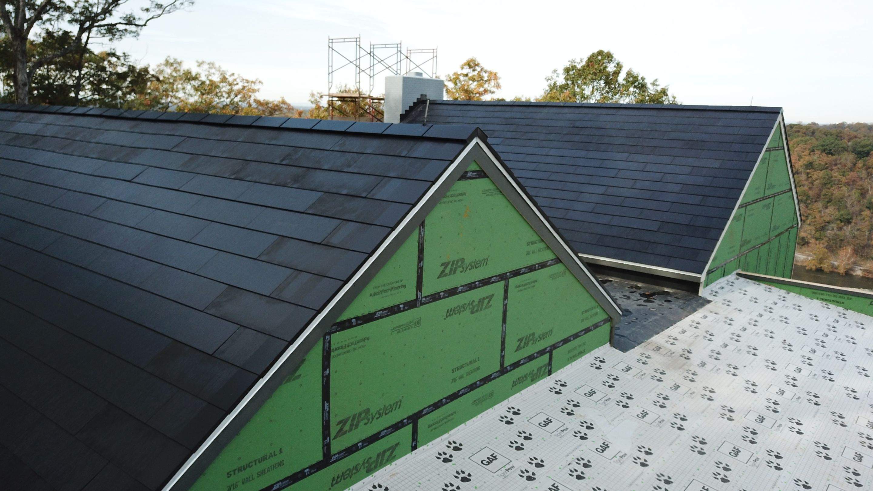 Roof Installation using Tesla Solar Roof V3 by American Home Contractors