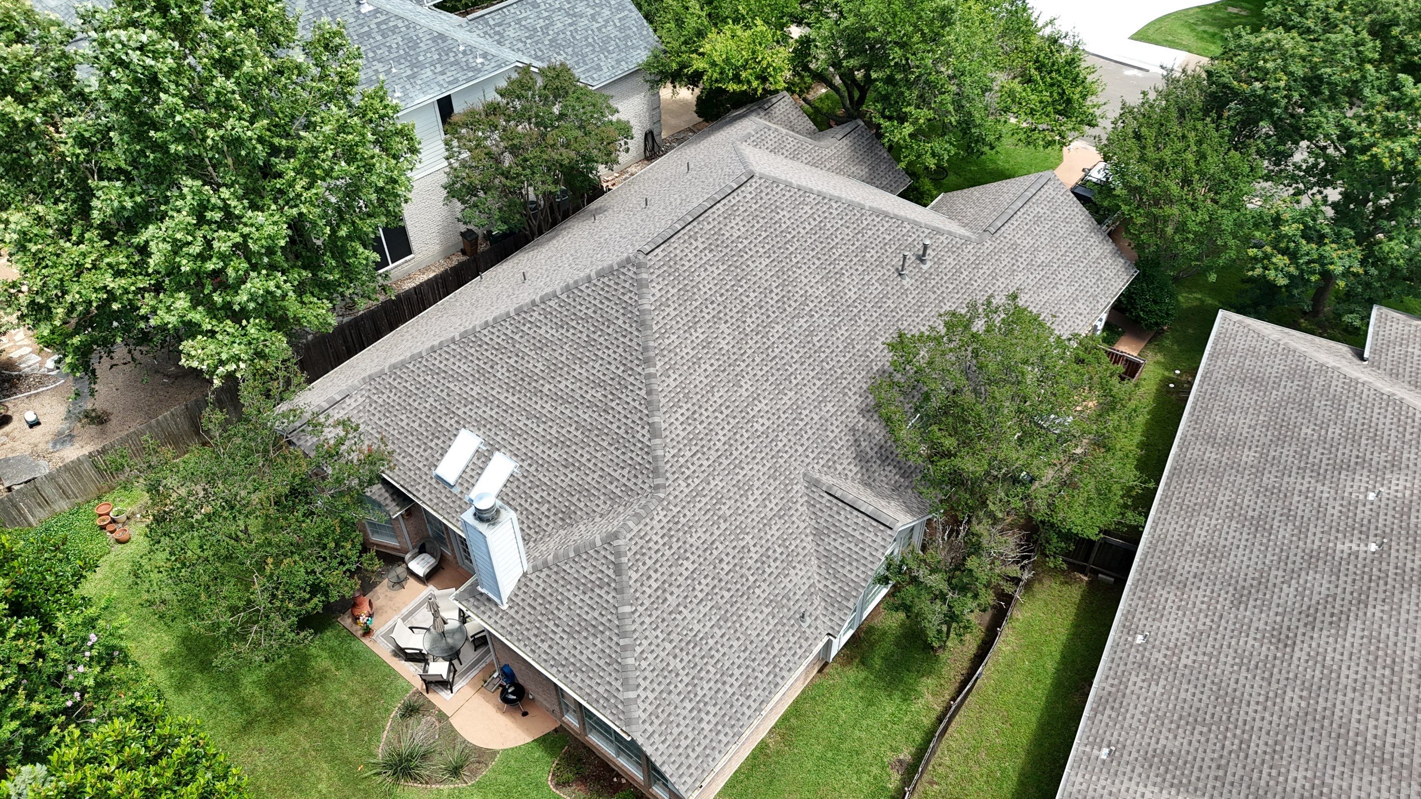 Residential Roof Replacement using GAF - HDZ - Weathered Wood by Action Exteriors Austin