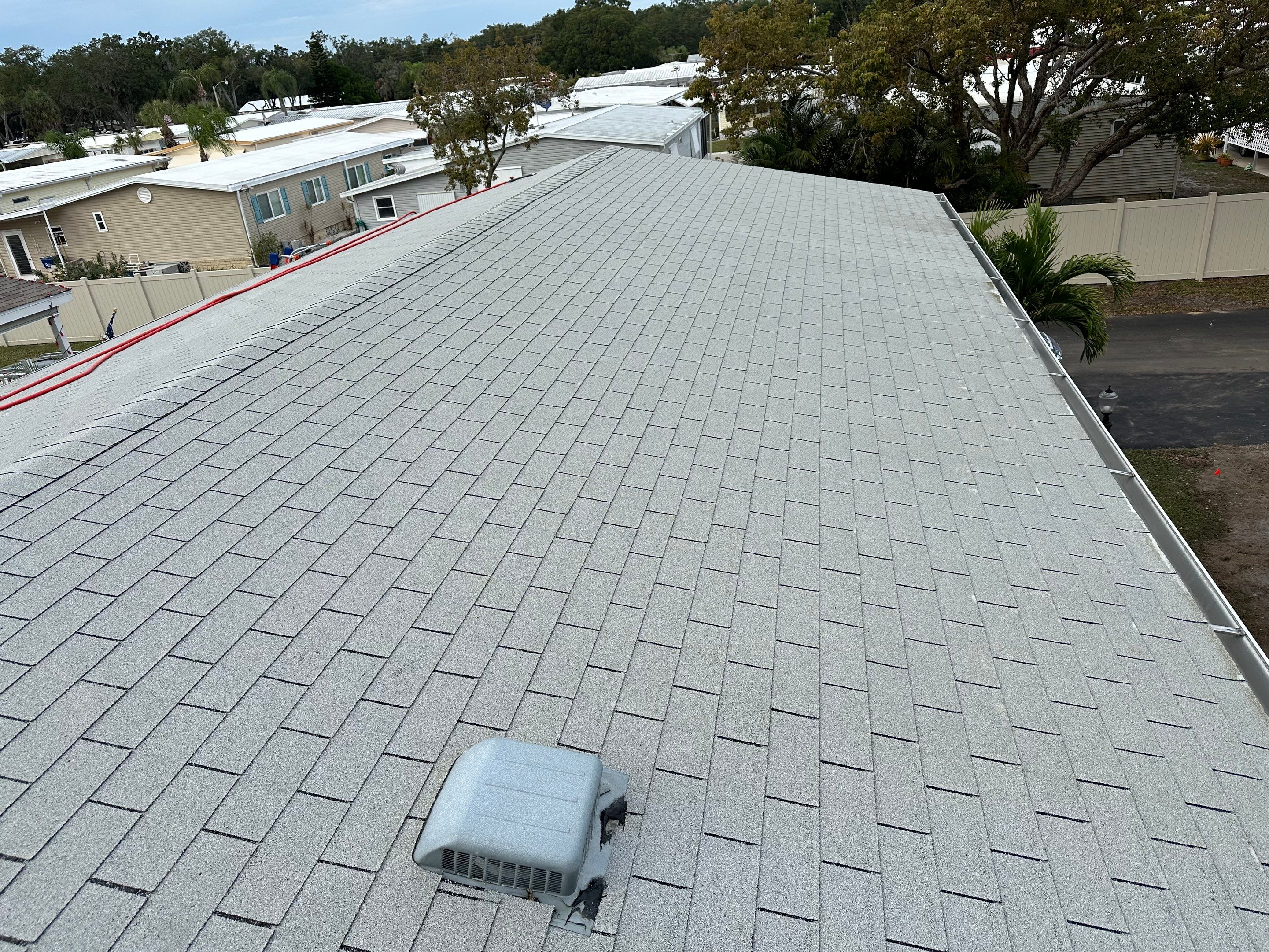 Roof Soft Wash for Double-Wide Manufactured Home in Fisherman’s Cove RV Park, Terra Ceia, FL by Sunshine AquaWash