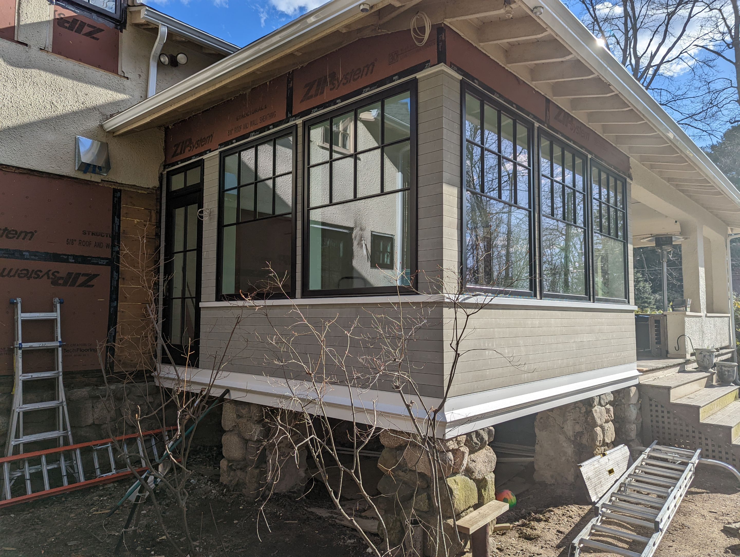In progress: Exterior renovation in Wellesley MA by UBrothers Construction