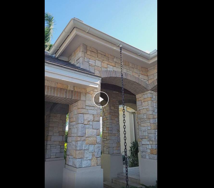 Almond Half-Round Gutters in Lakewood Ranch FL by Gutter Professors