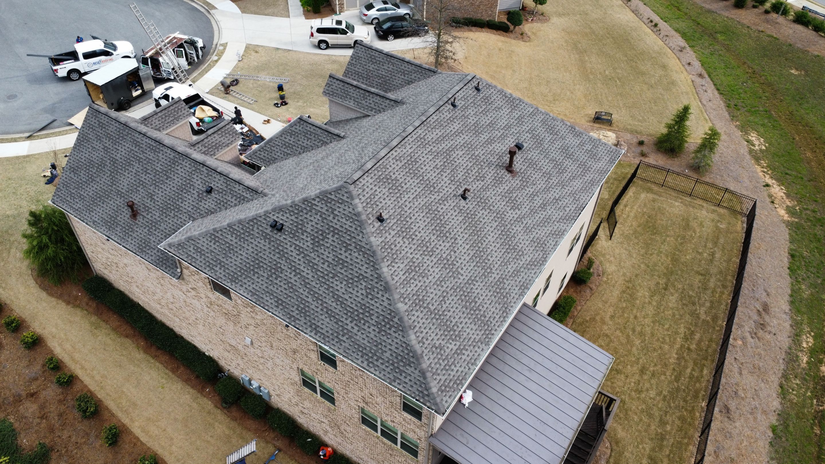 Cumming, GA Roof Replacement GAF Timberline HDZ Weathered Wood by Reset Roofing