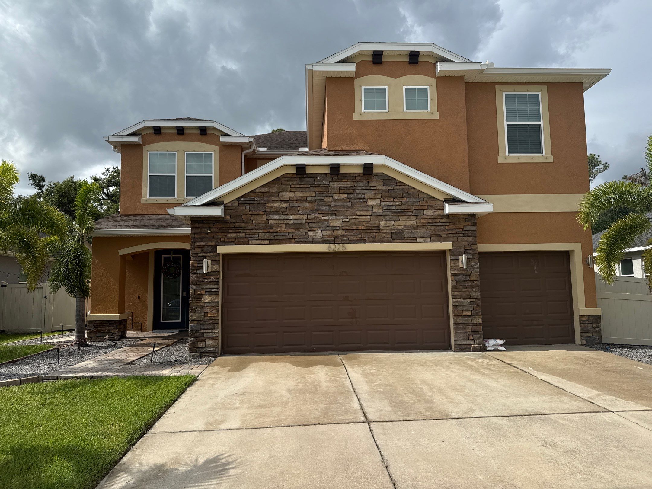 Full Exterior Cleaning – Two-Story House, Gutters, and Fence in Old Mill Preserve, Palmetto, FL by Sunshine AquaWash