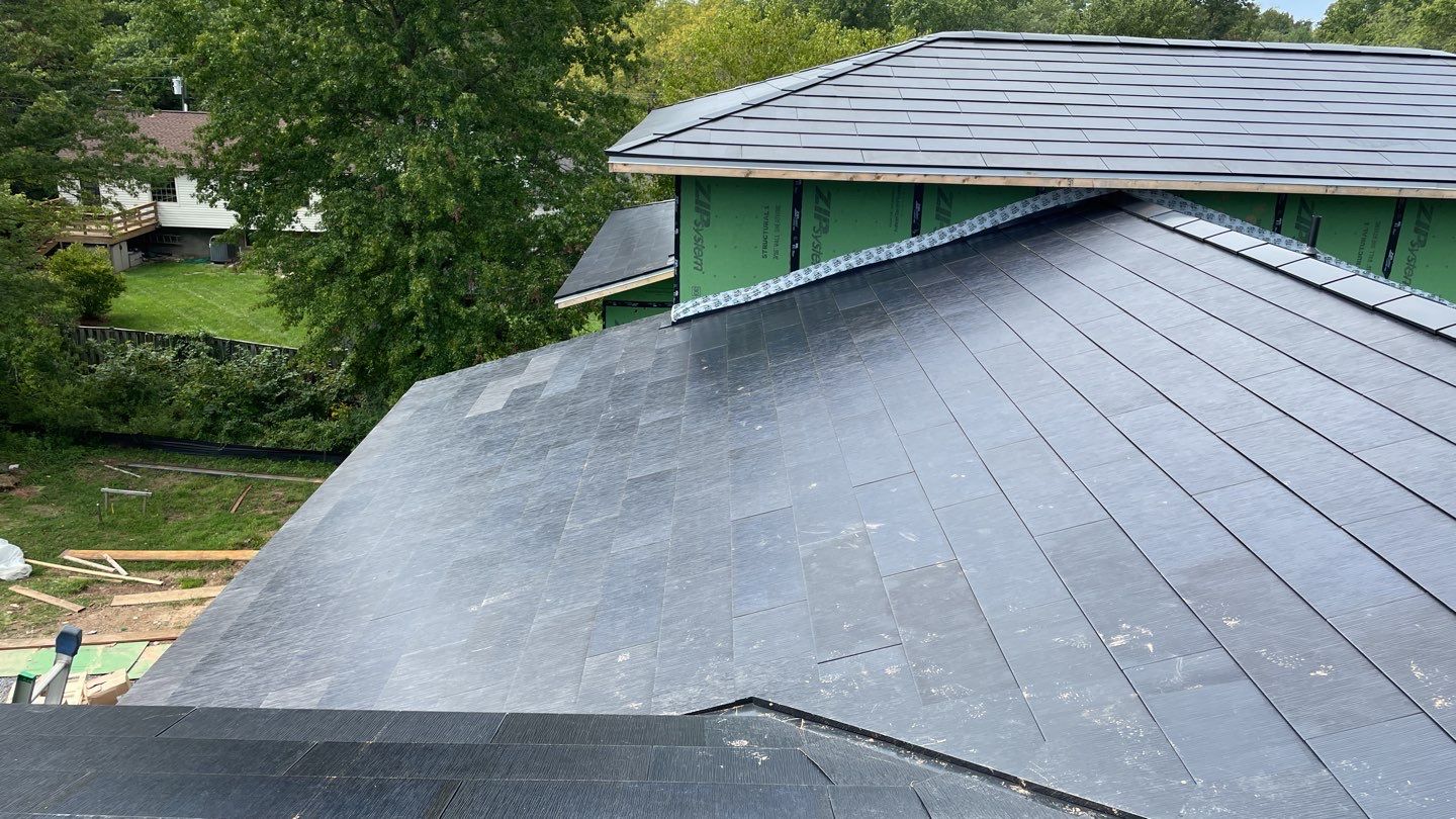 Tesla Solar Roof  using Tesla Solar Roof V3 tiles by American Home Contractors