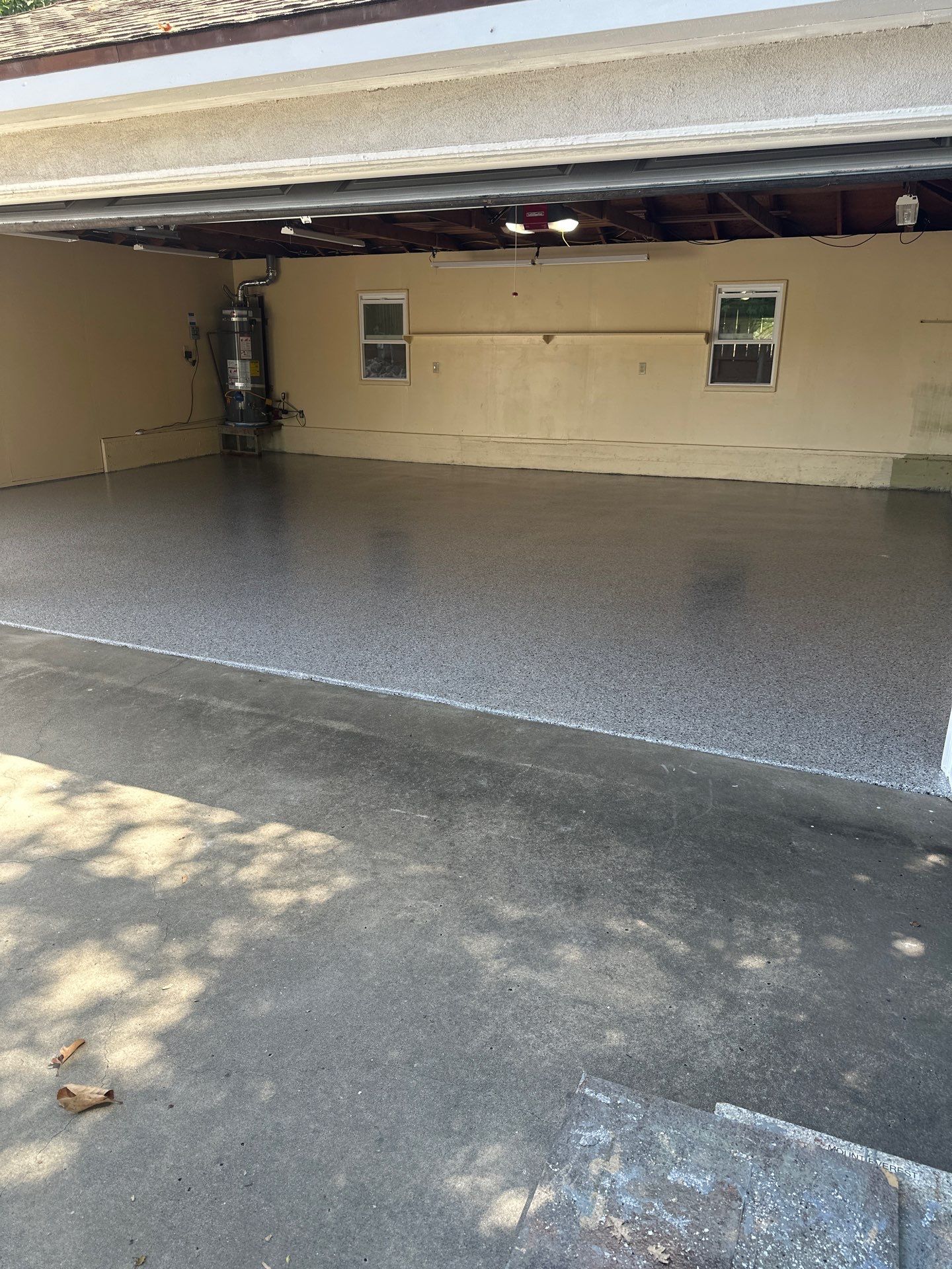 Polyurea Garage Floor Coating with Coyote Chips in San Luis Obispo by MGP Coatings