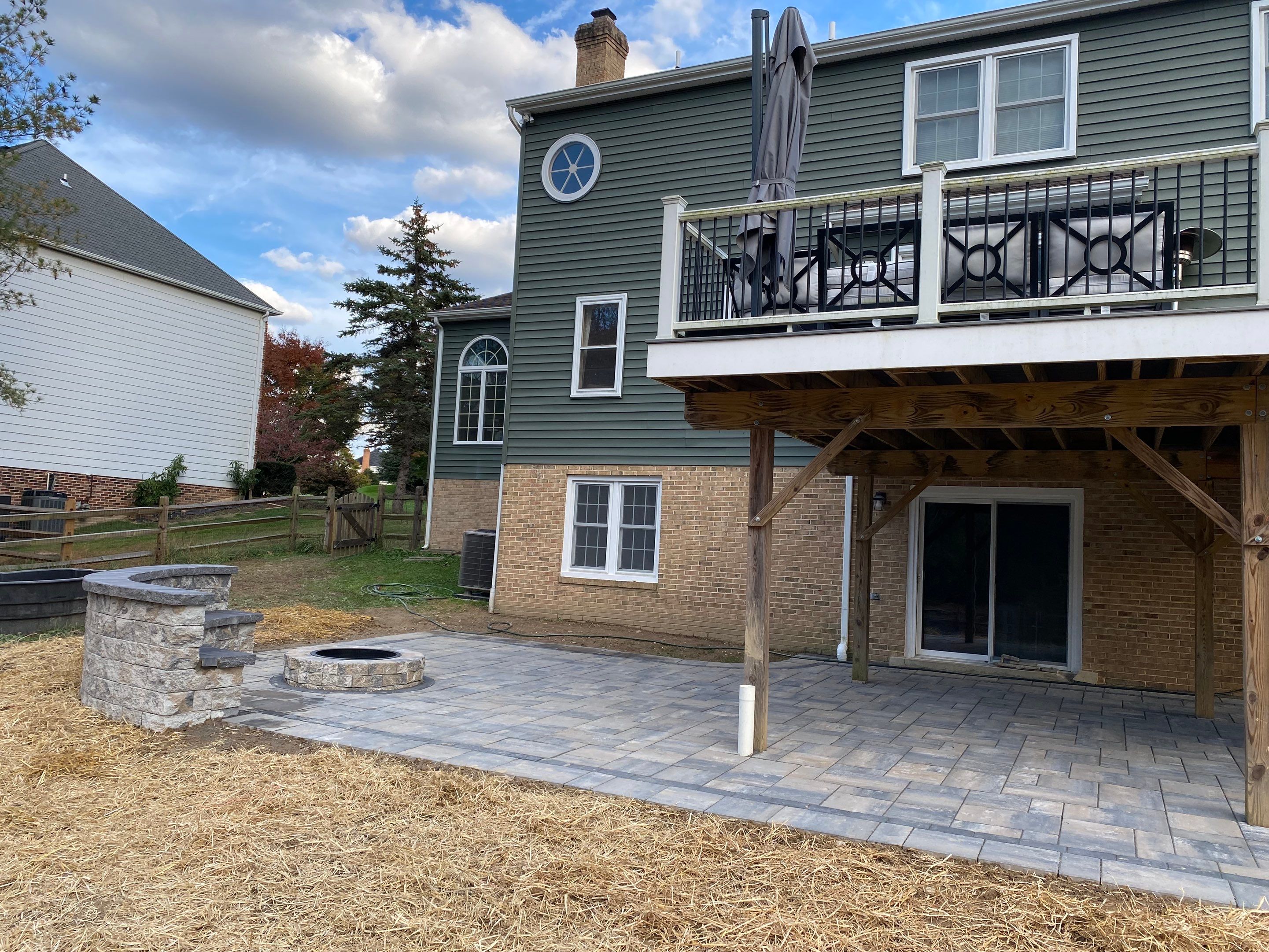 Backyard Transformation using Techo-Bloc Pavers by The Smet Companies, LLC