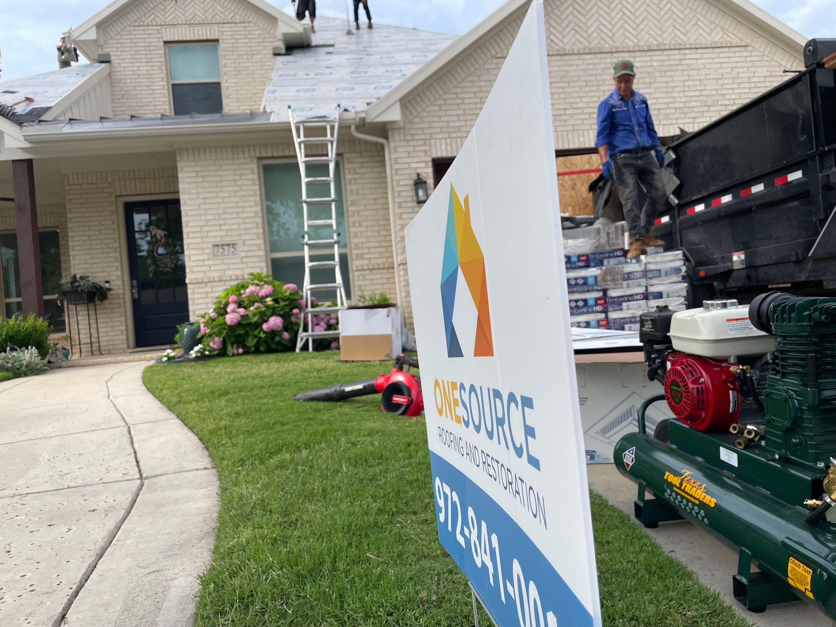 Residential Roofing Installation using GAF Timberline HDZ Pewter Gray by OneSource Roofing and Restoration