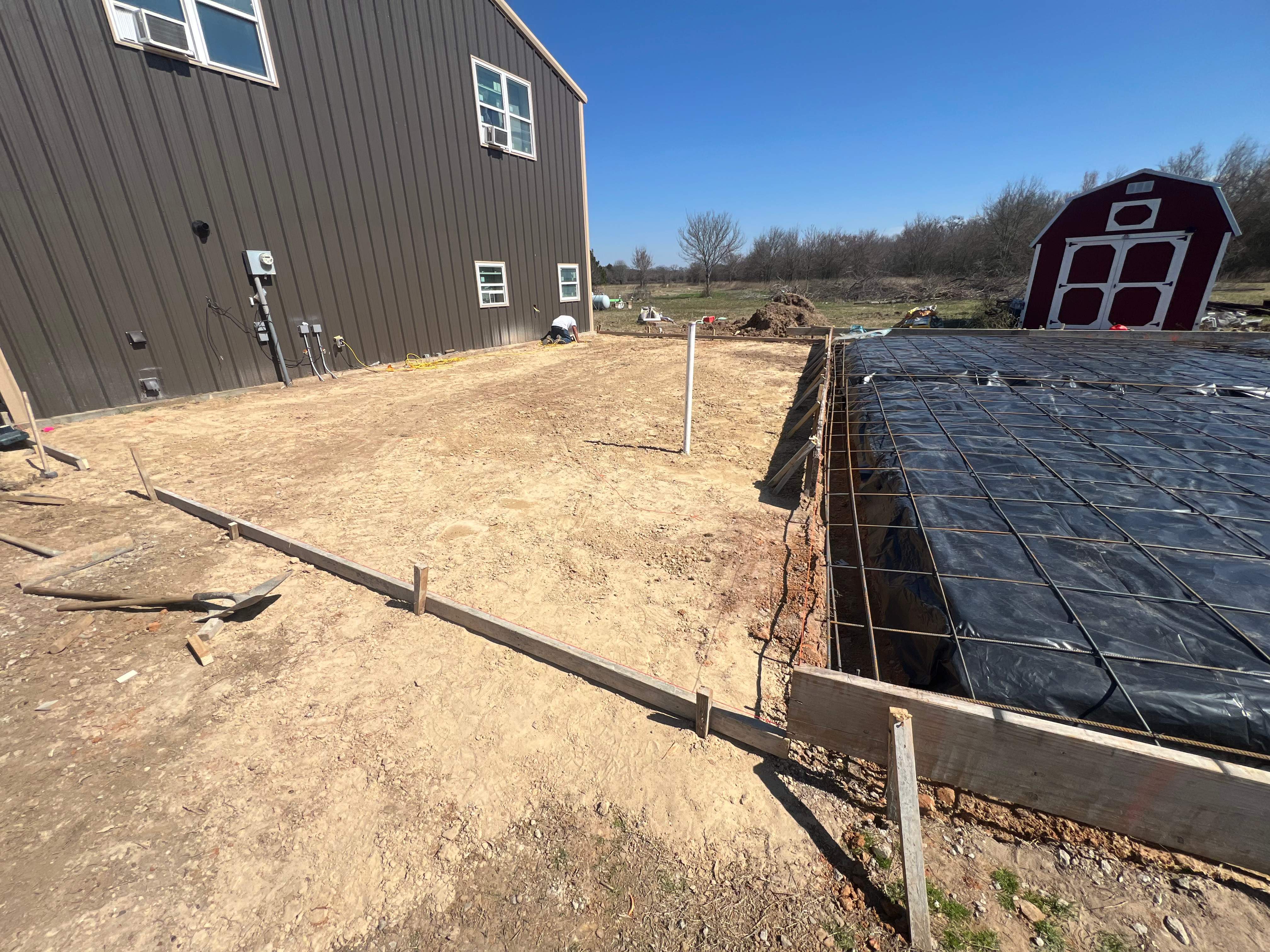 Kemp TX Barndominium Concrete Addition with Breezeway by Rodriguez Concrete Construction
