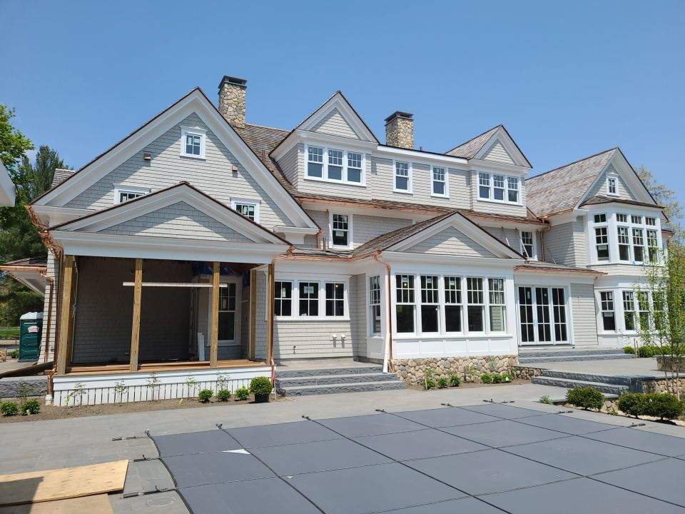 Gutter Installation using 6" Half Round Copper and Fiberglass Gutters in Duxbury, MA by Gutter Pro Enterprises