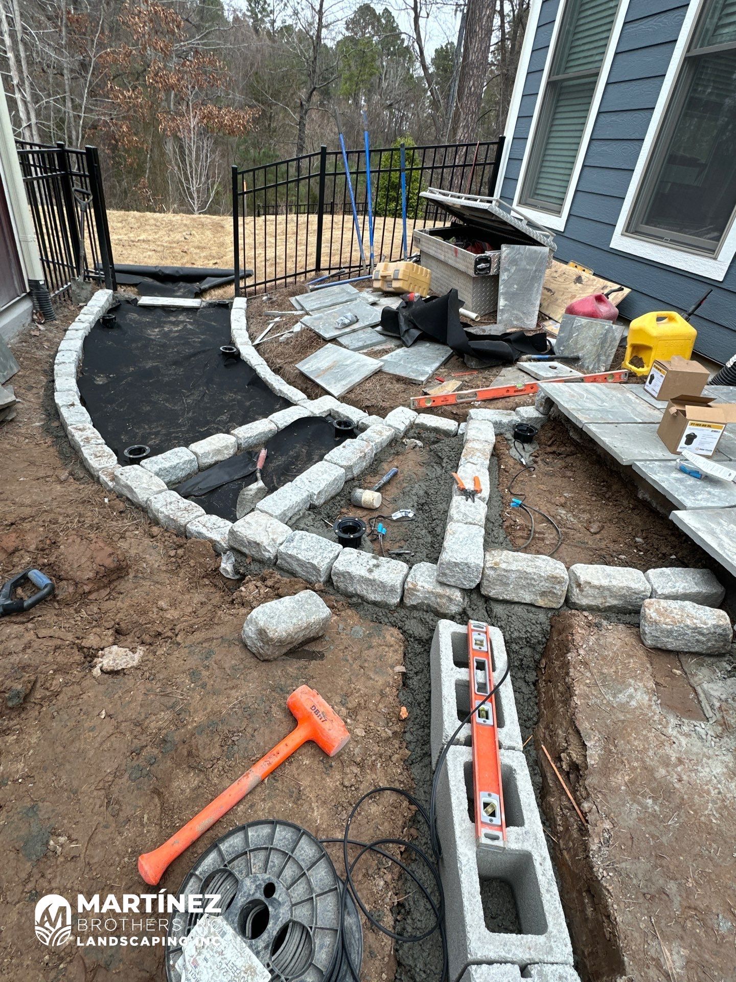 Hardscape lighting in Chapel Hill by Martinez Brother’s Nc Landscaping Inc