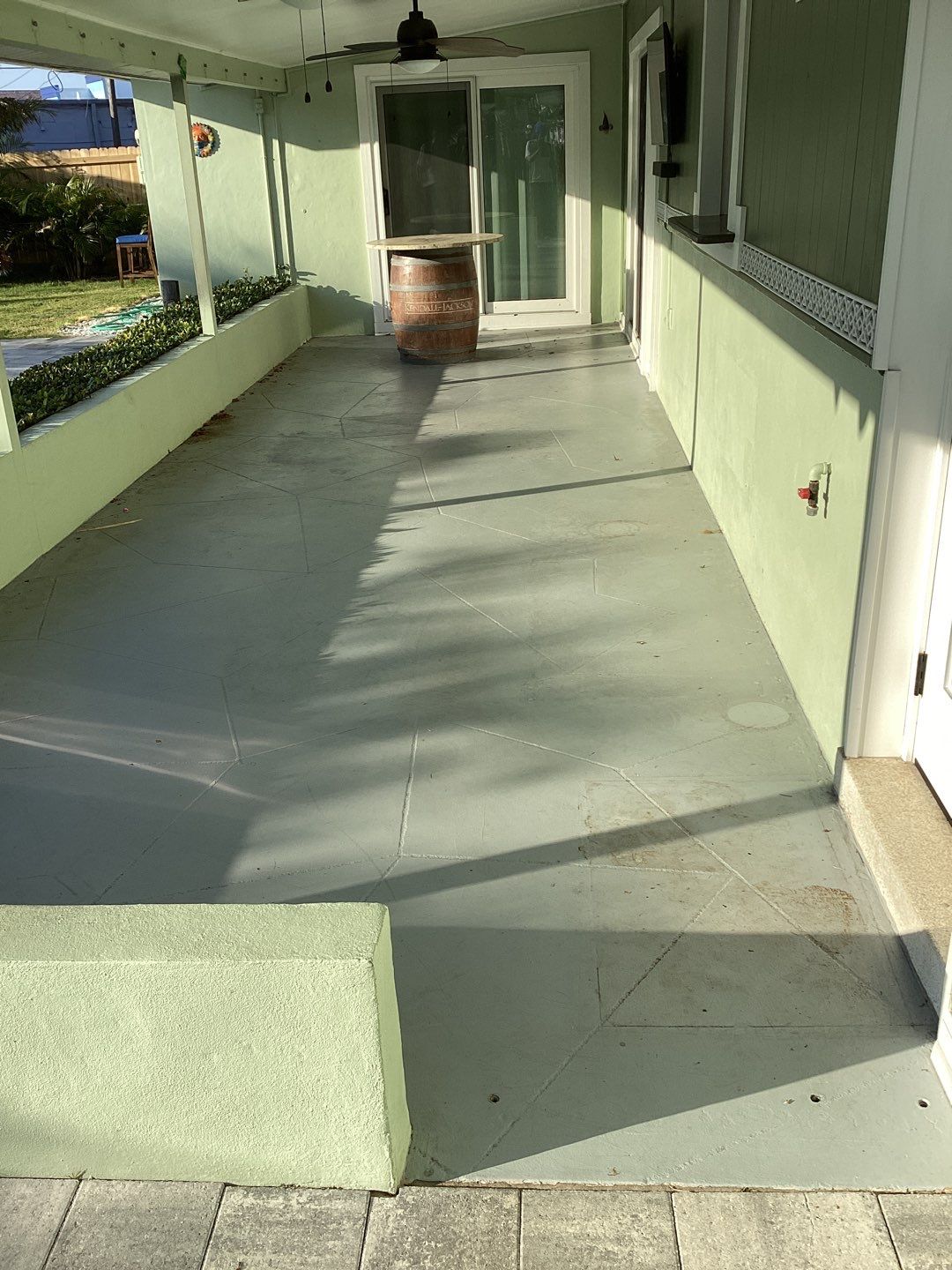 Patio using Mt Everest by Amvet concrete coatings llc