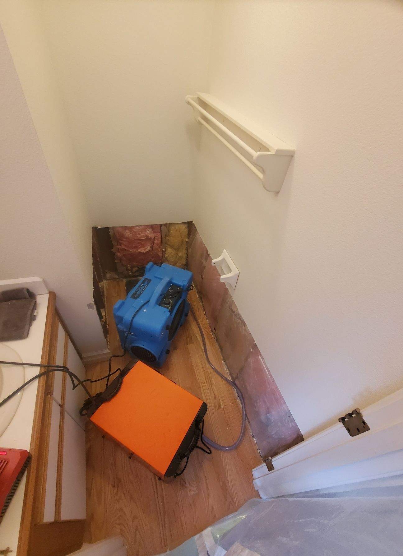 Water Damage using Air Movers by Construction Now LLC