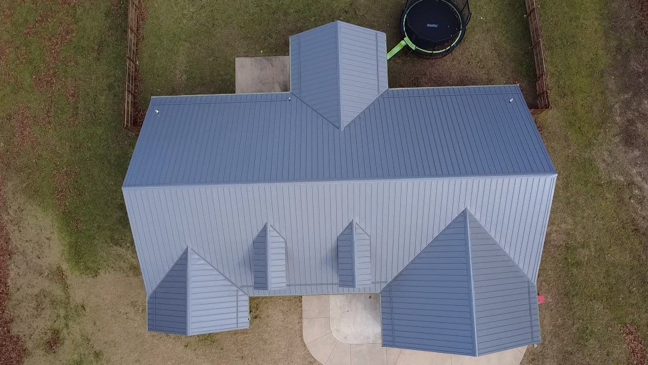 Residential Roofing Install - M Rib Exposed Fastener - Color Charcoal  by Titan Commercial & Residential Roofing 