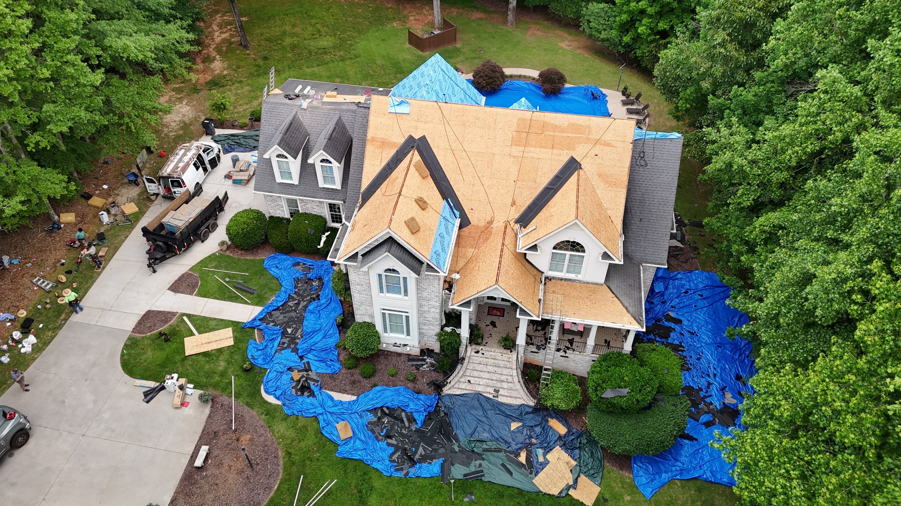 Insurance Paid Architectural Shingle Roof Replacement for Simpsonville Residence by Roofers LLC