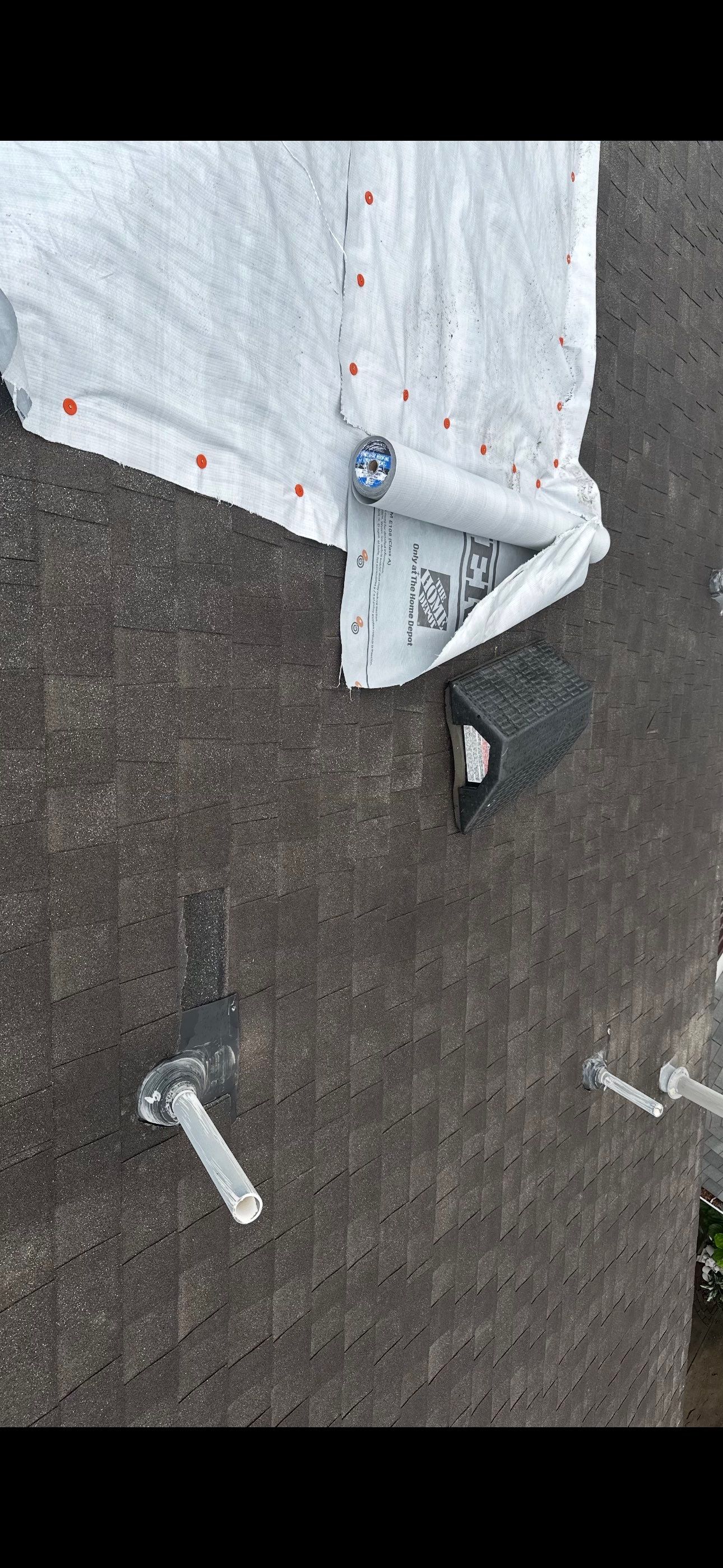 Storm Damage Dried-In & Repaired — North Houston, TX by PL Roofing & SB Roofing, LLC.