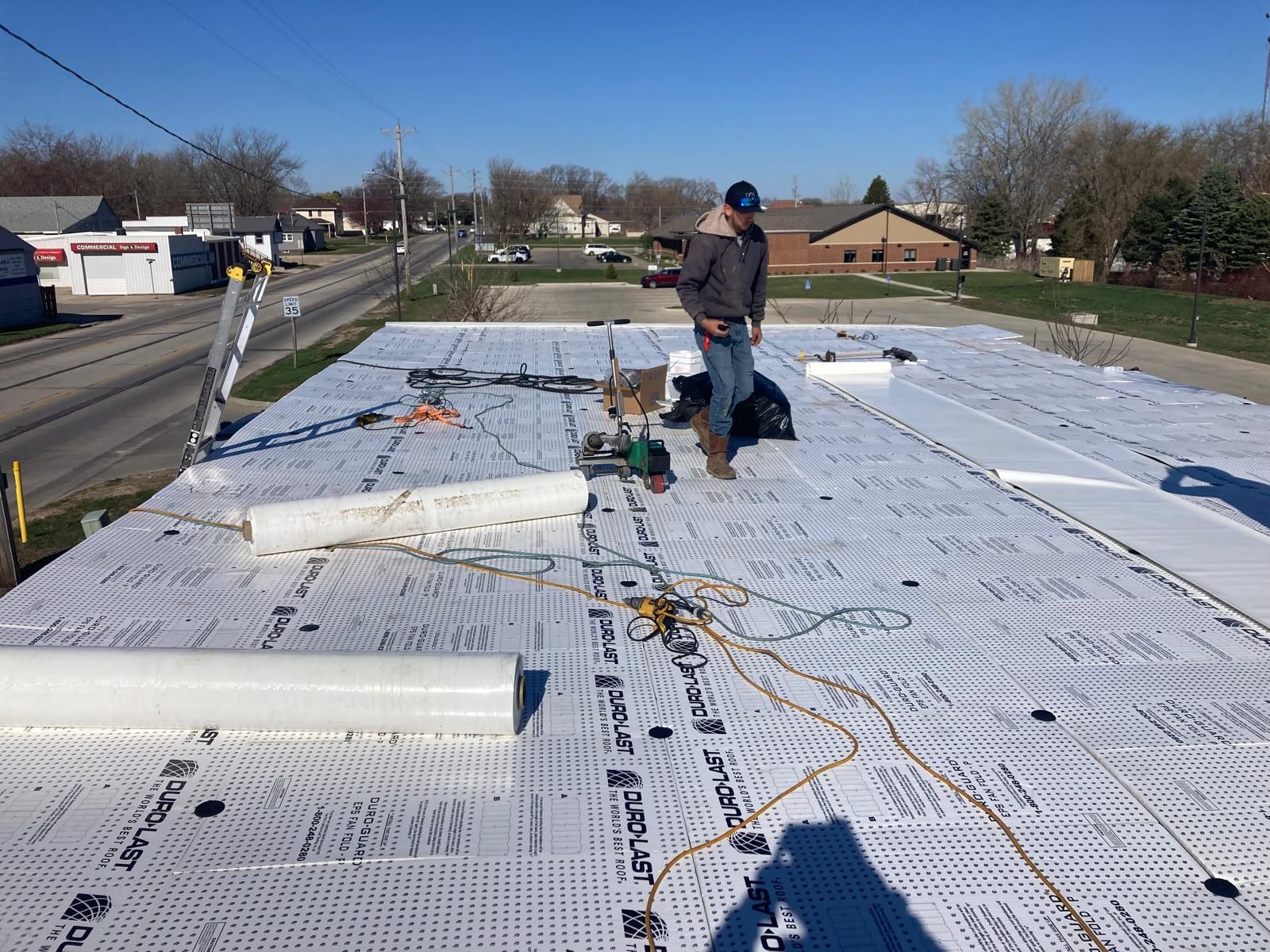 Commercial Roofing Installation using DURO LAST by Grell Roofing