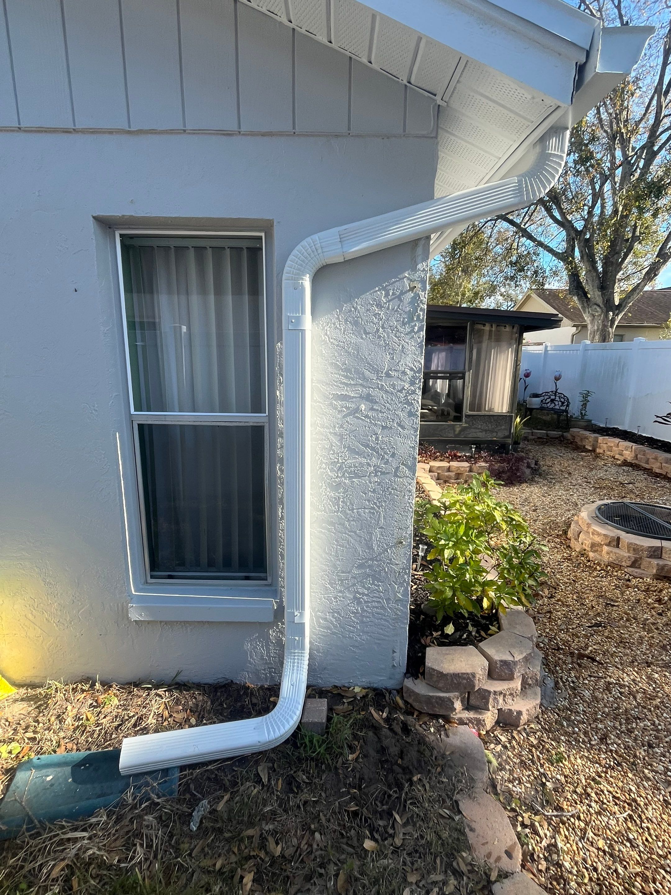White K Style Seamless Gutters using Aluminum Seamless gutters Downspout Extension Palm Harbor FL by Gutter Professors