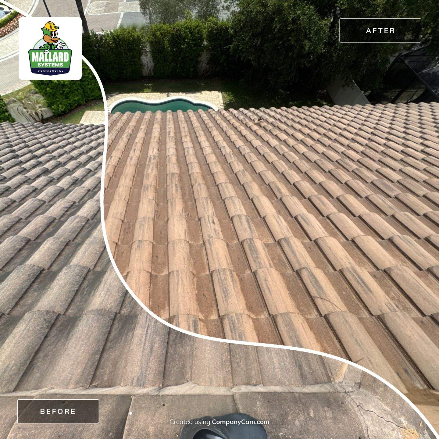 Barrel Tile Roof Cleaning by Mallard Systems