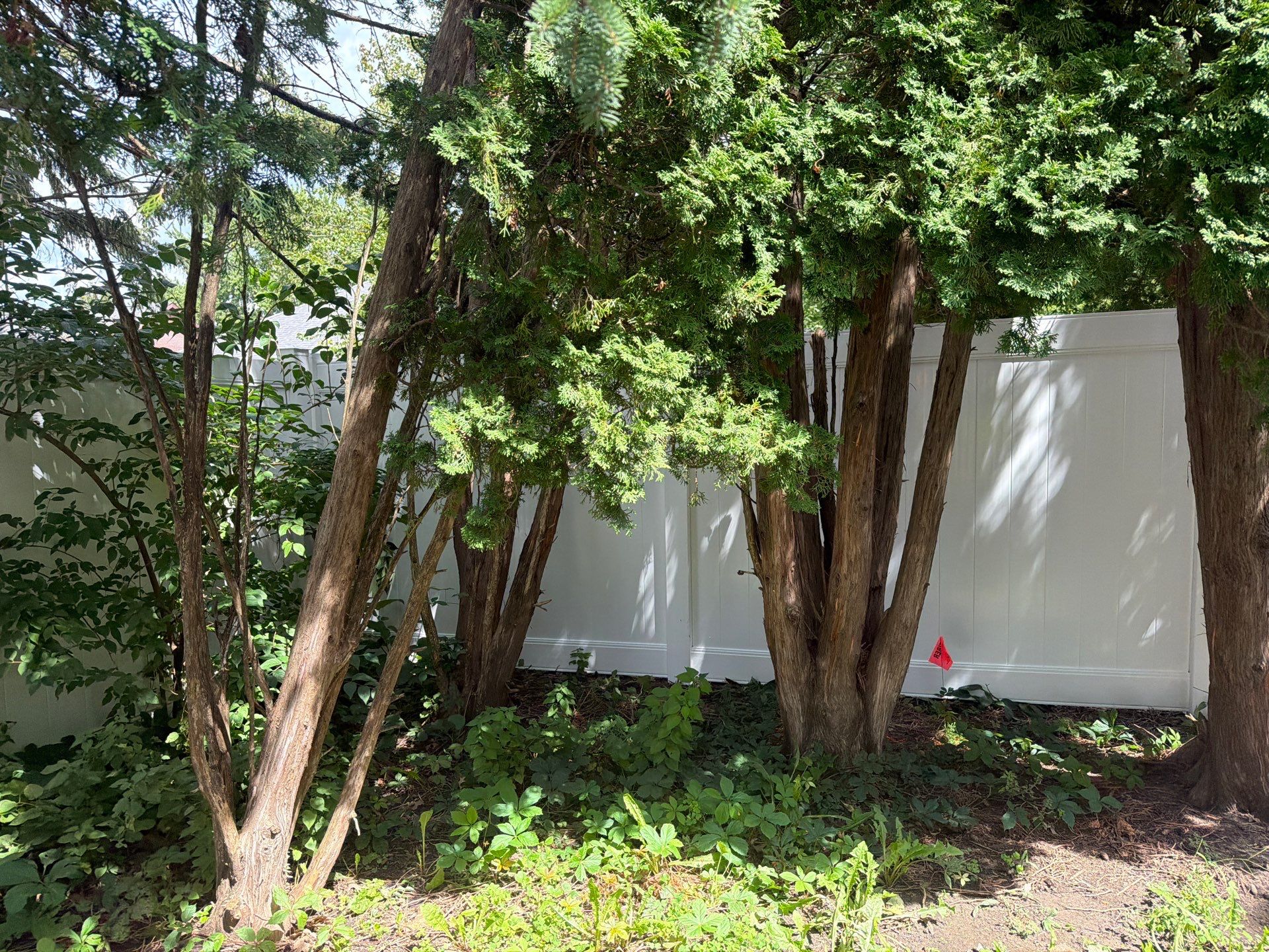 Residential White Vinyl Privacy and Black Chain Link Fencing in Jesup by Perfect Picket Fence and Stain