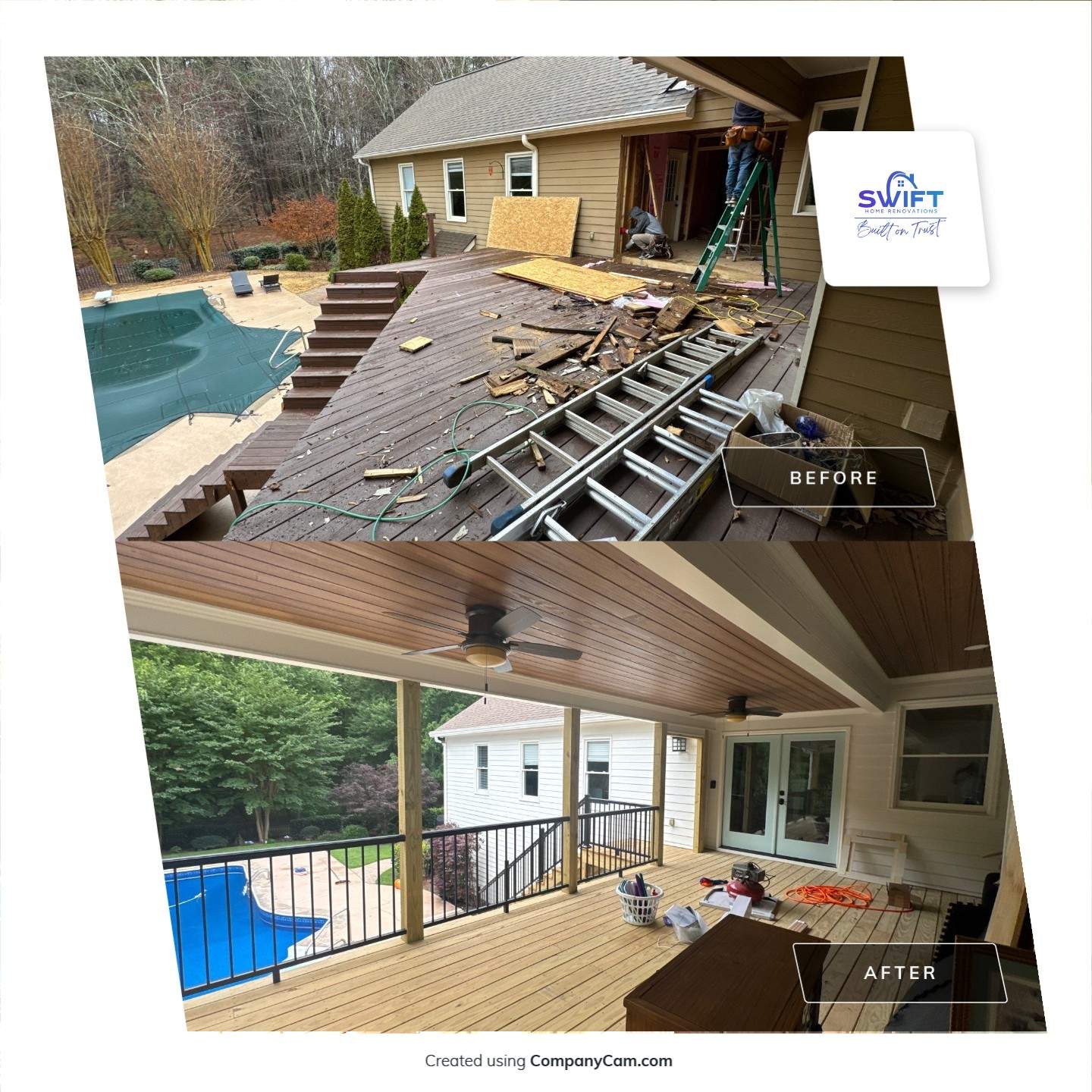 Elevated Deck and Screened-In Porch Replacement in Powder Springs by Swift Home Renovations