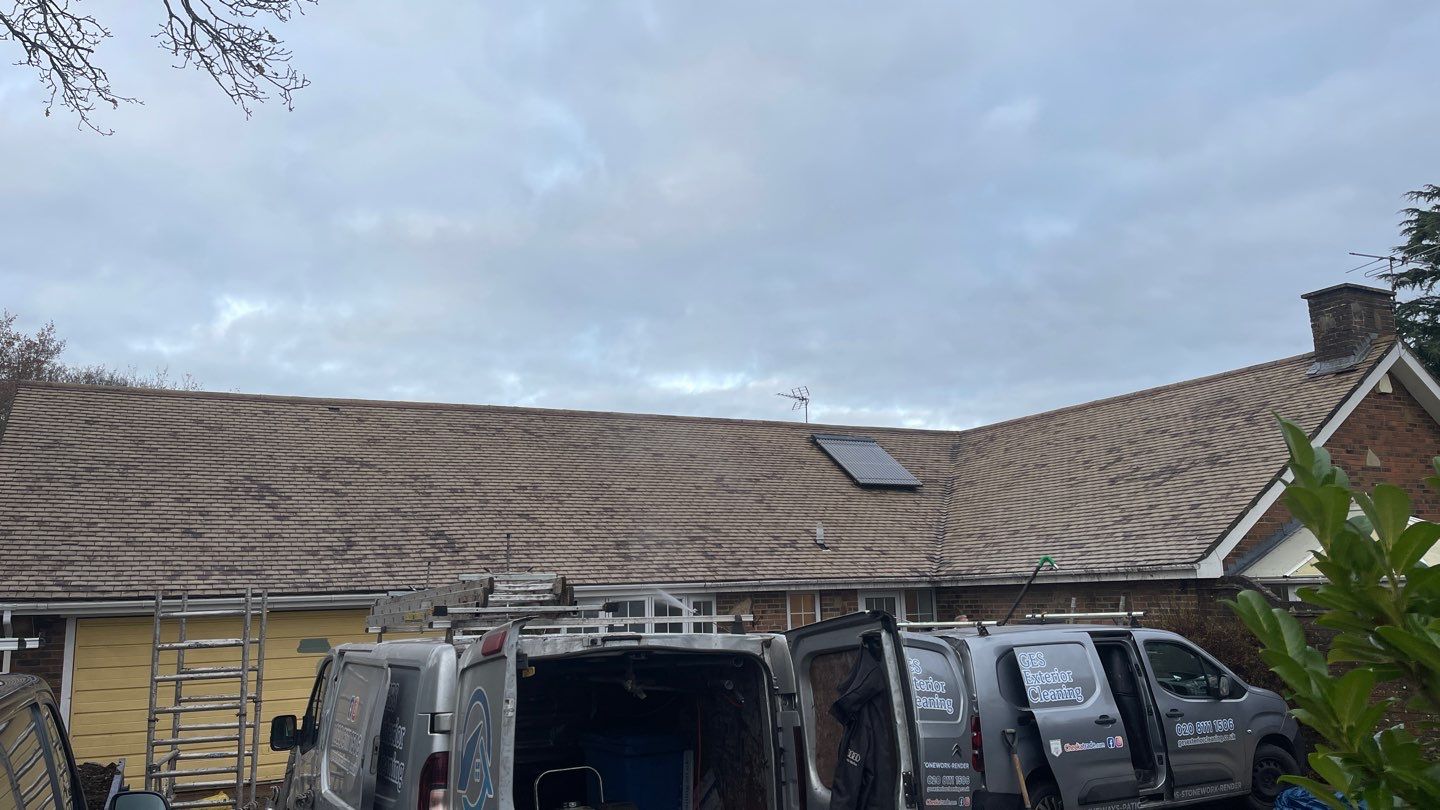 Roof Clean  - Moss Removal - Gutter Clean using Honda 15lpm Low Pressure Washing Machine by Ges Exterior Cleaning ltd