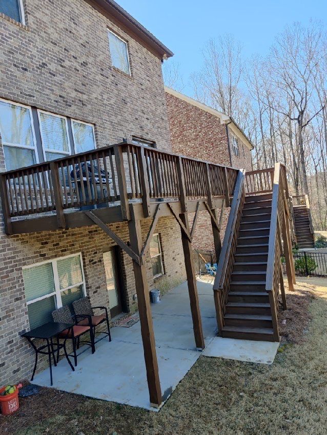 Dark Wood Deck Staining and Refinishing in Suwanee by Swift Home Renovations