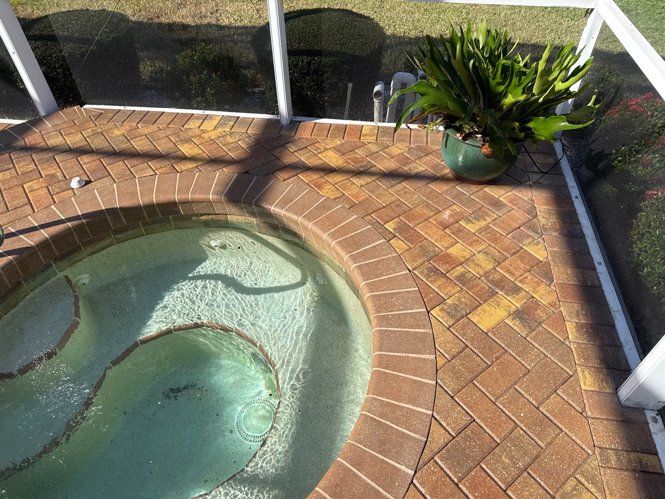 Paver Pool Deck and Screen Enclosure Cleaning in Lakewood Ranch, FL (Rosedale Highlands Community) by Sunshine AquaWash