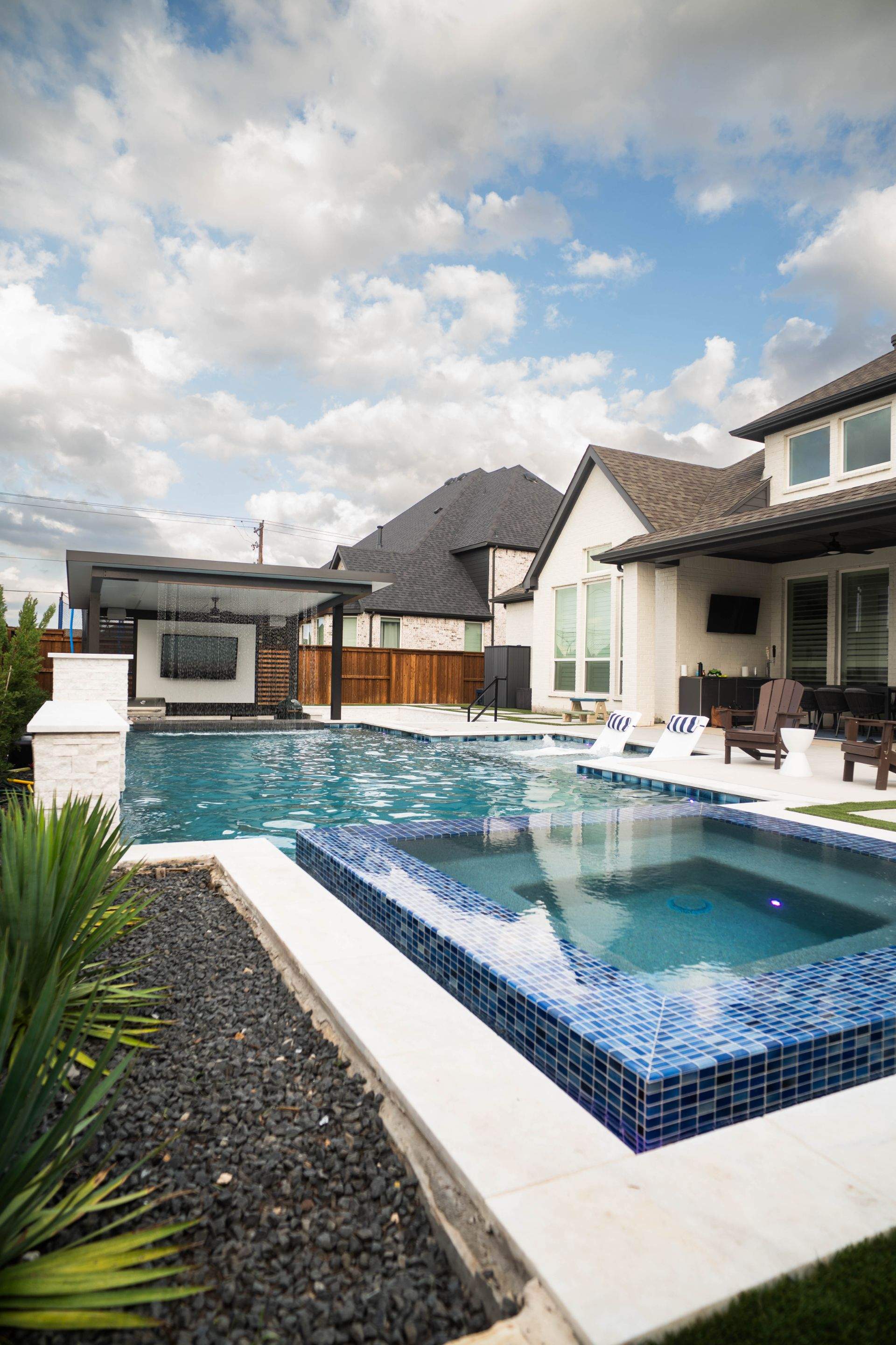 Jumbo Pool, Spa, and Sunken BBQ and Fire Pit by Pinnacle Pools and Spas - DFW