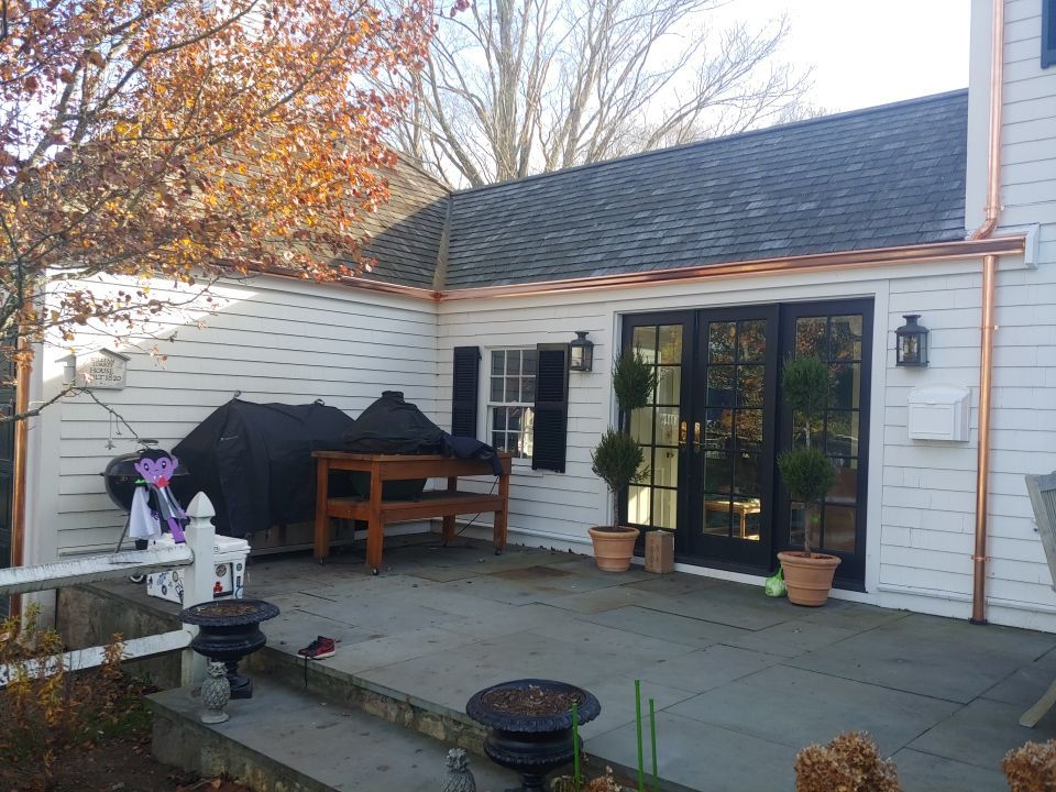 Hingham, MA Gutter Installation using 5" K-Style Copper Gutter by Gutter Pro Enterprises