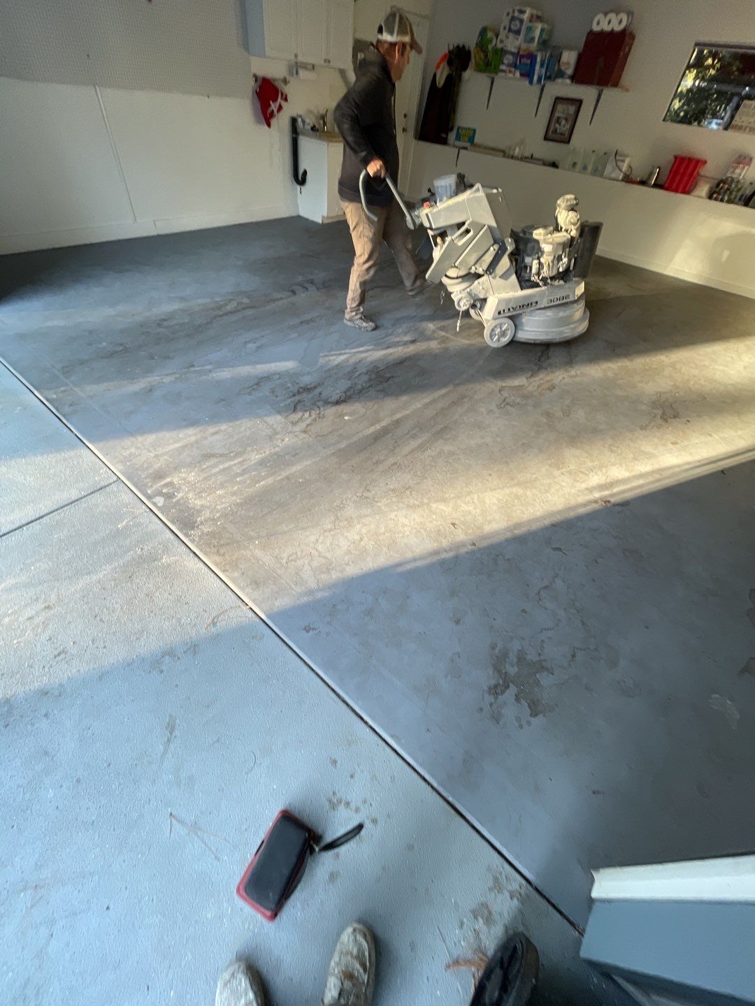 Garage Transformation using Slate Stone by Croc Coatings, LLC