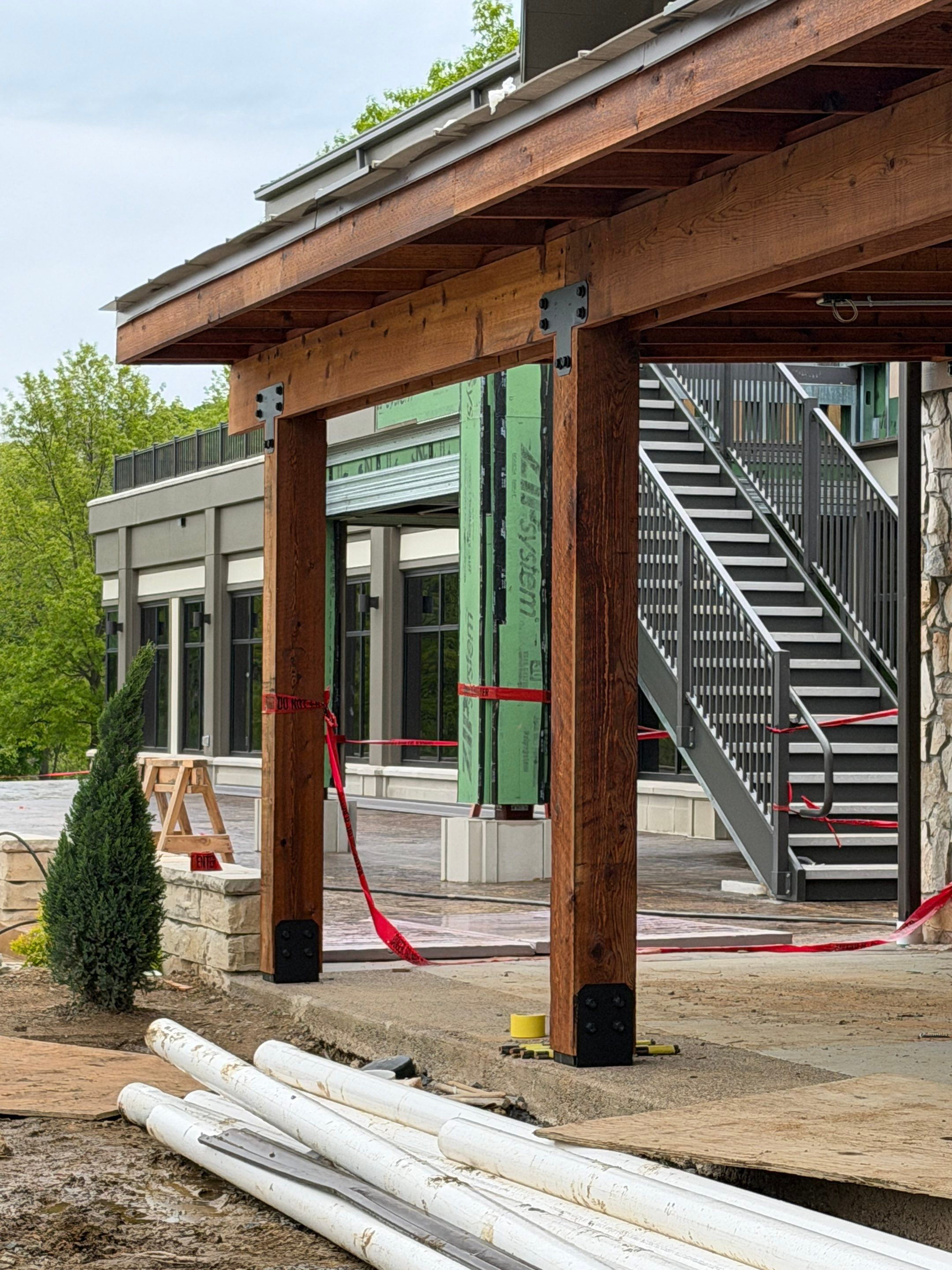 Custom Timber Pergola and Polycarbonate Roof Installation in Canonsburg by Cousins Roofing Siding & Decks