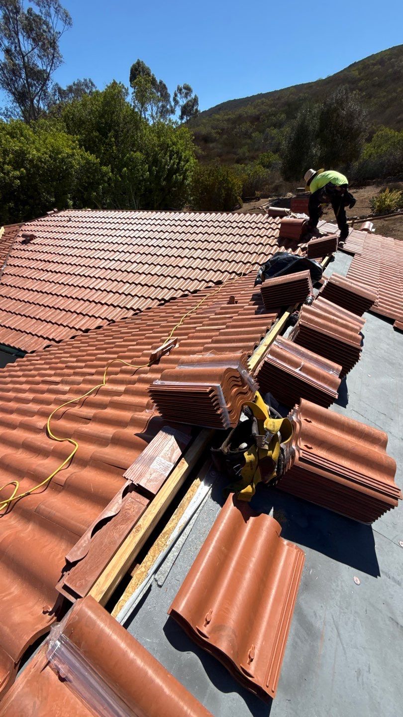 Brava Spanish Barrel Tile Roof Replacement in San Diego by Reliable Roofing San Diego Inc.