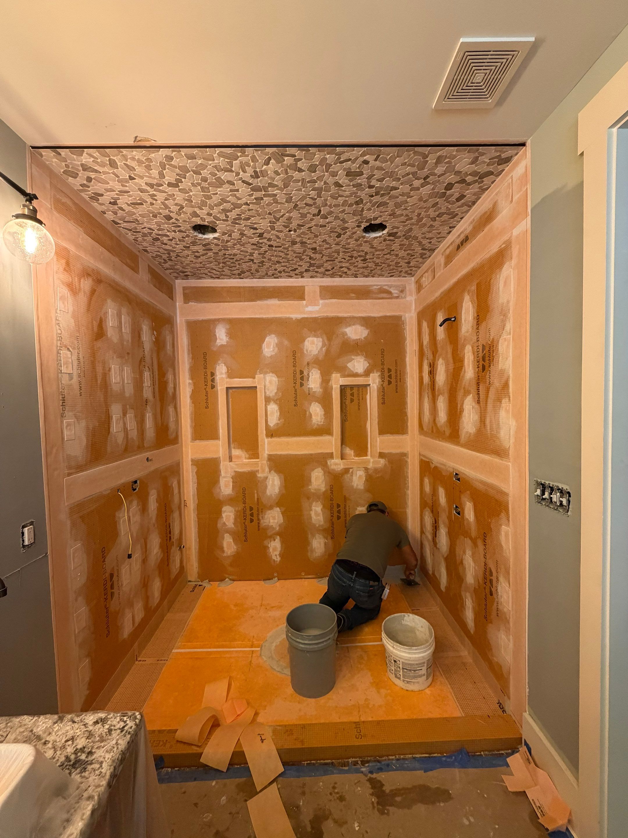 Master Bathroom Remodel With Subway Tile and Rainfall Shower in Kennesaw by Swift Home Renovations
