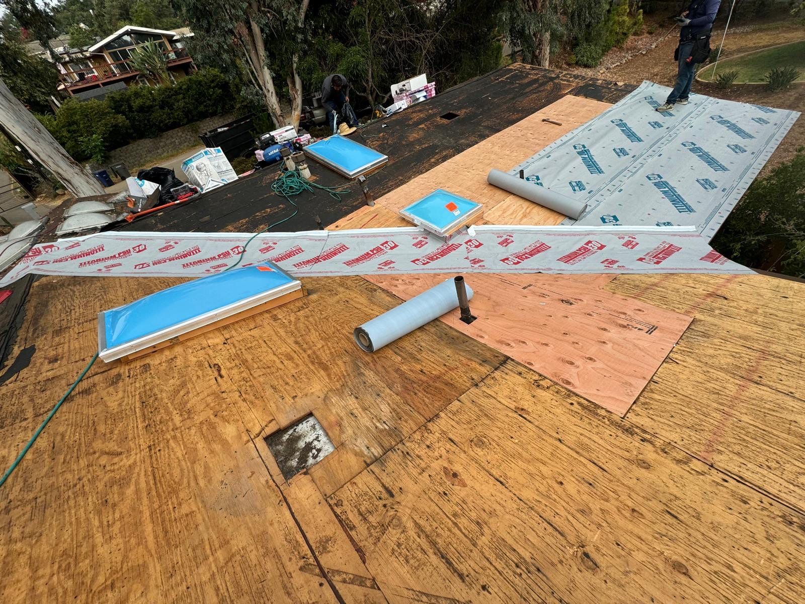 Escondido Partial Shingle Roof Replacement with Skylights and Gutters by Zenith Roofing Services