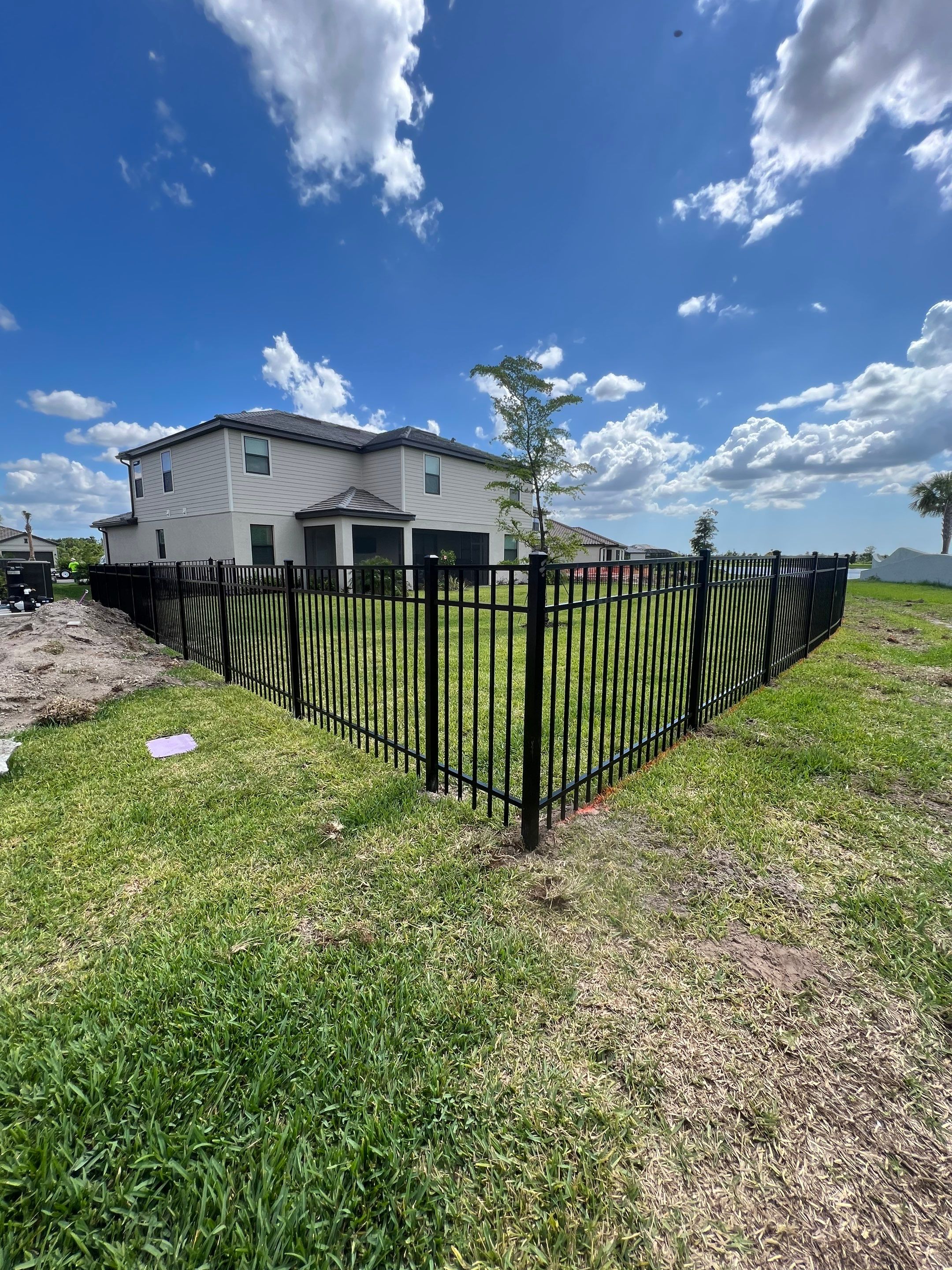 Aluminum Fence Installation using Black 3 Rail Aluminum Fence by Asap fence and gates, LLC