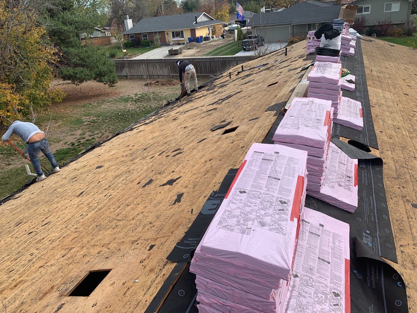Boise single level low pitched roofing installation using Owens Corning in Teak by ID Roofing LLC